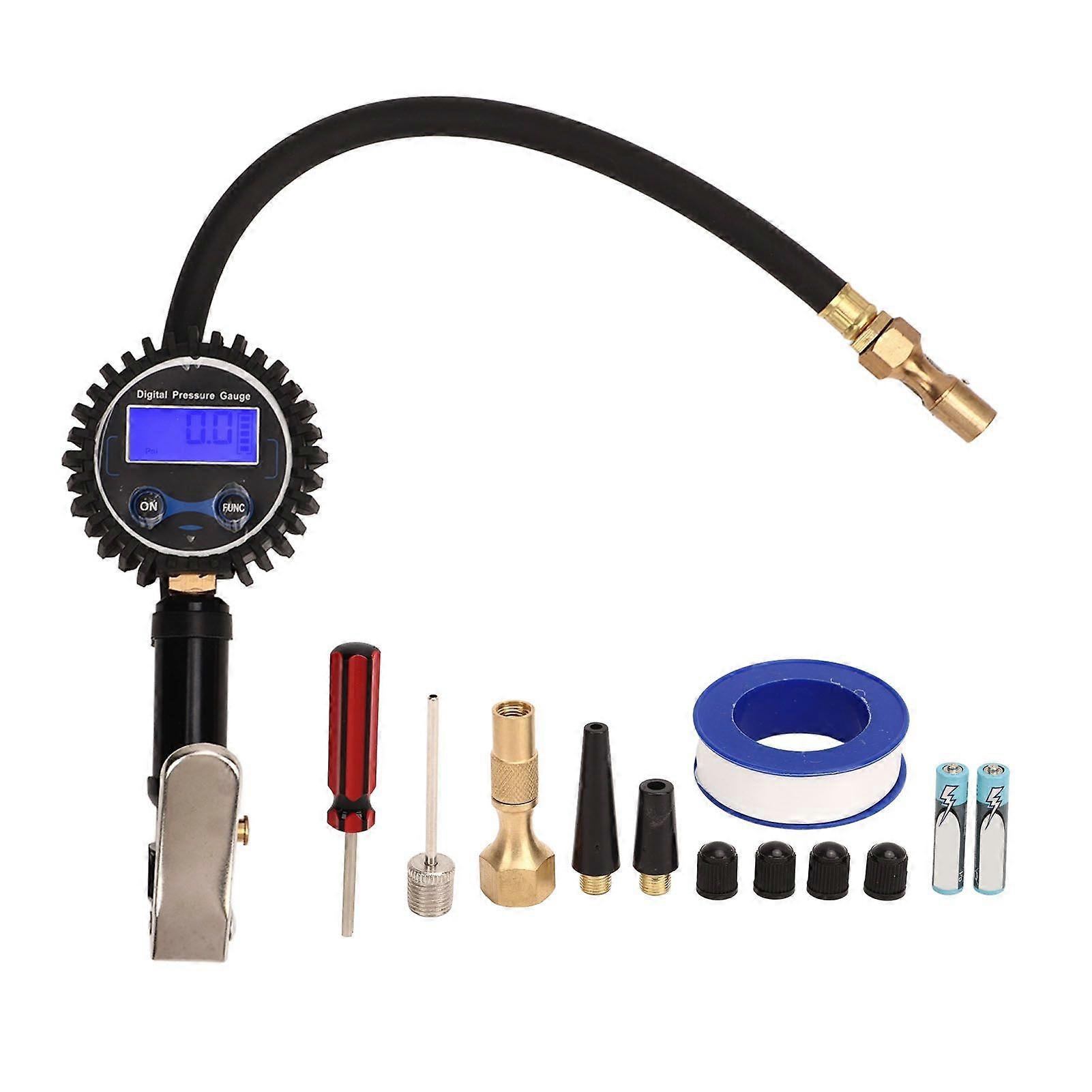 Digital Tire Inflator Tire Pressure Gauge with Digital Display 1/4 Inch Input NPT Quick Connector