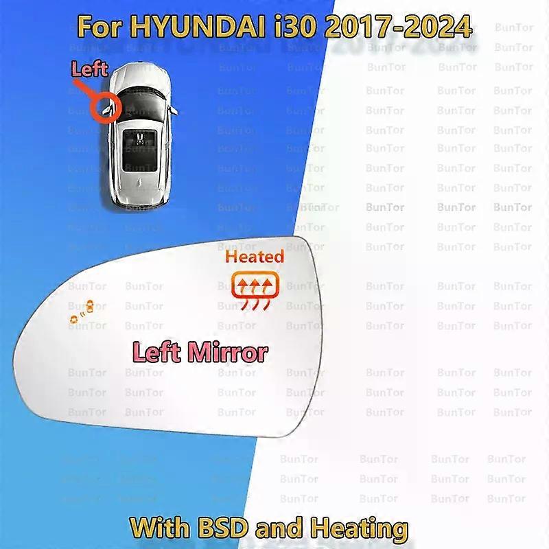 With BSD For Hyundai i30  2017-2024 Left or Right Rearview Mirror Glass Wide view/87611/21-G3060/Car Wing Convex Mirror Parts