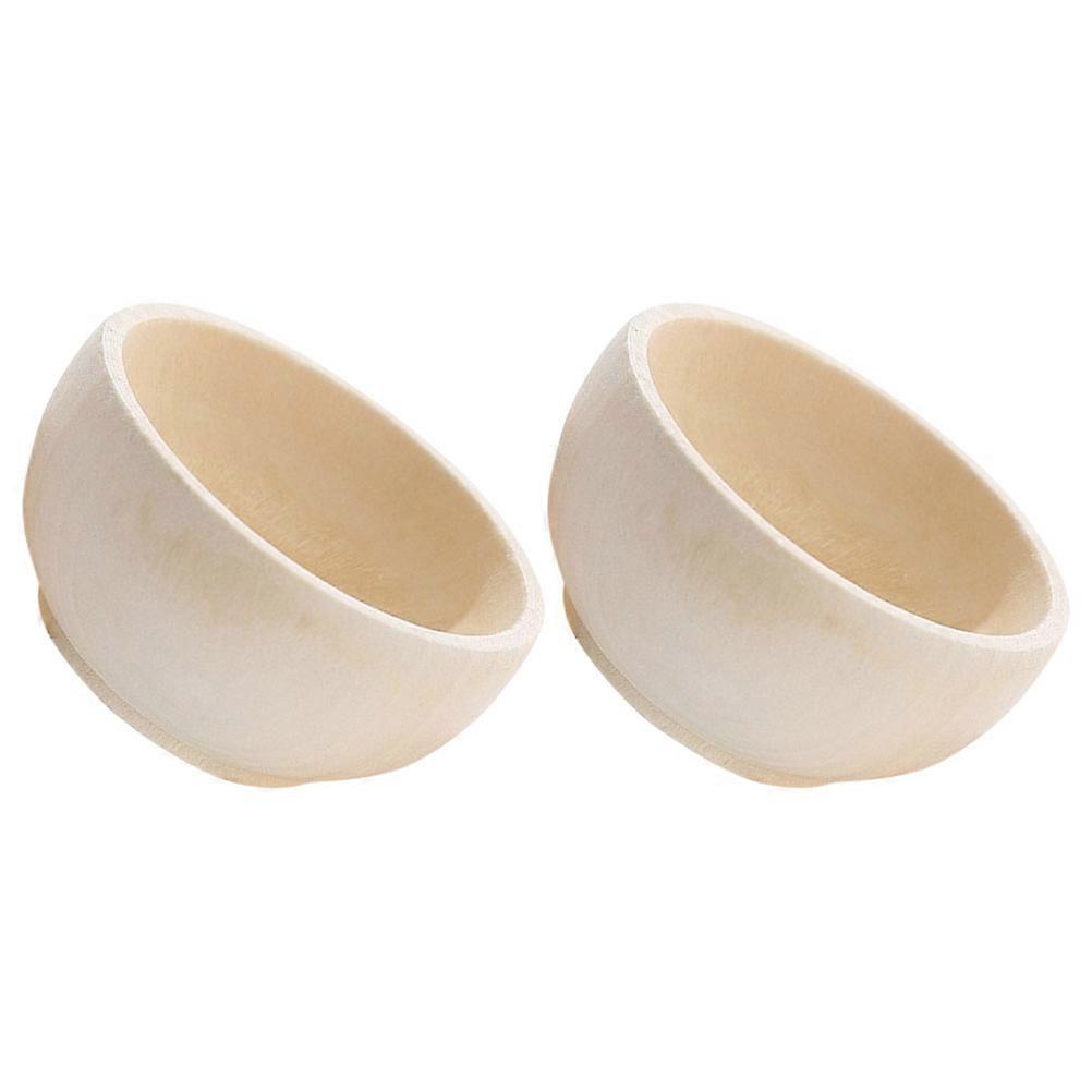 DIY Wooden Bowls Small Wood Craft Material for Imaginative Play 8Pcs
