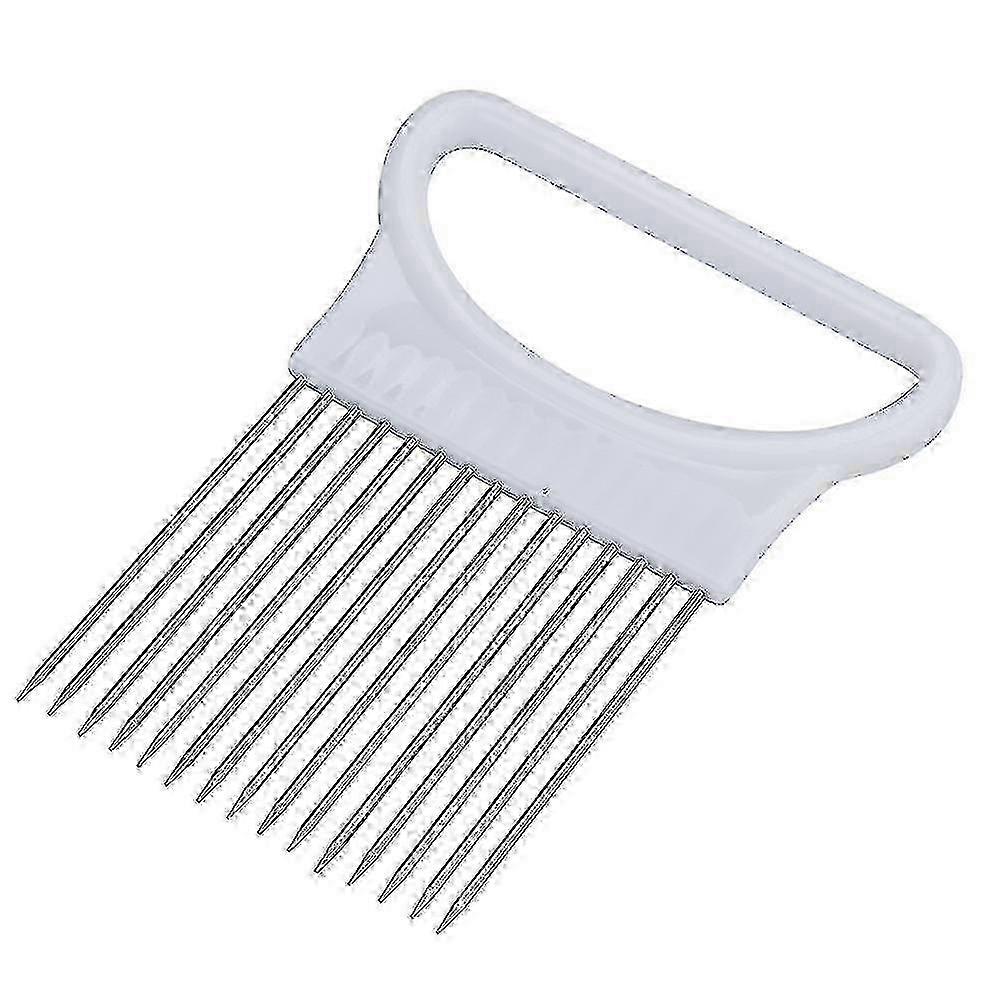 Tomato Onion Vegetables Slicer Cutting Aid Holder Guide Slicing Cutter Safe Fork Q - xinxx