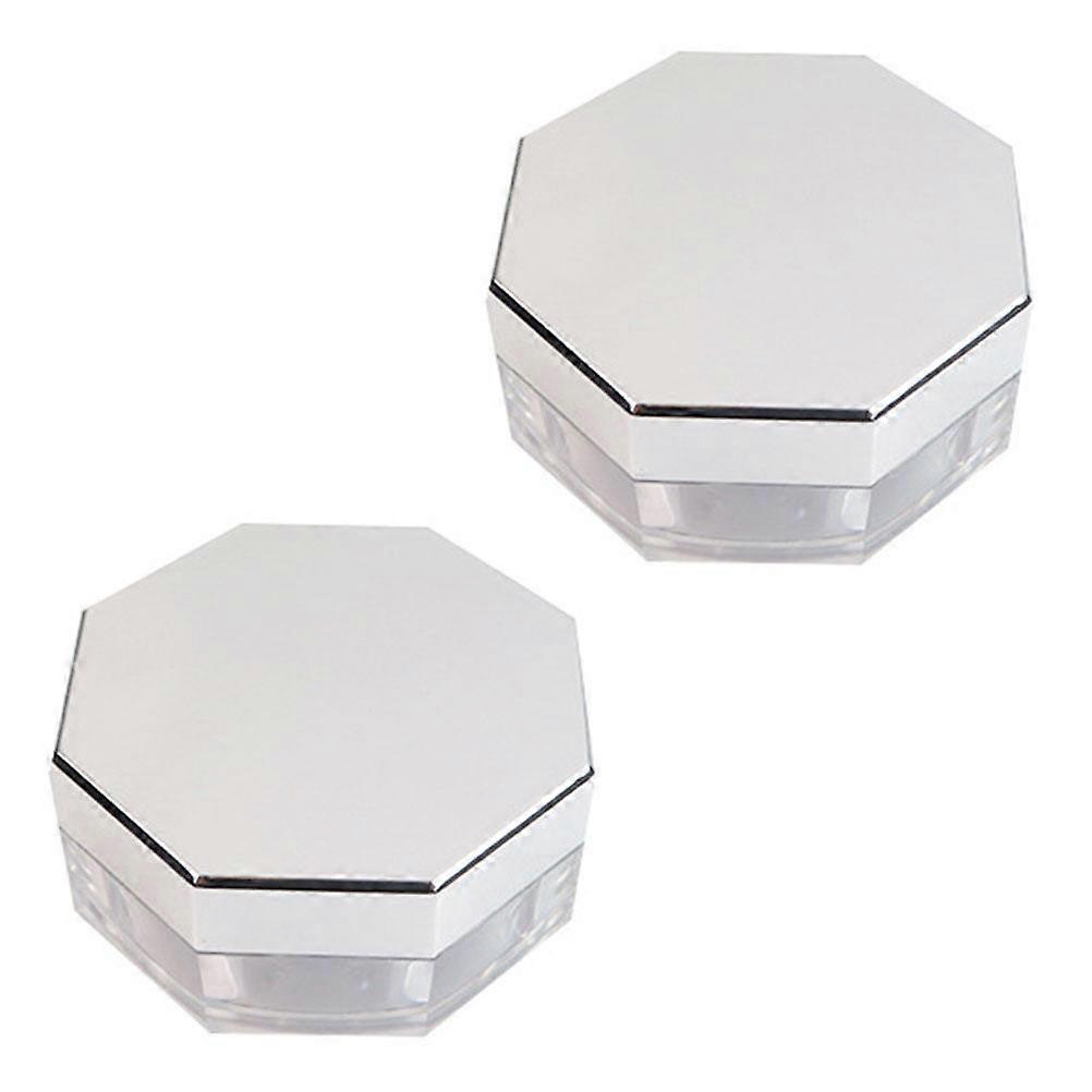 Makeup Powder Boxes Octagonal Mirror Portable Storage Box for Women 2Sets