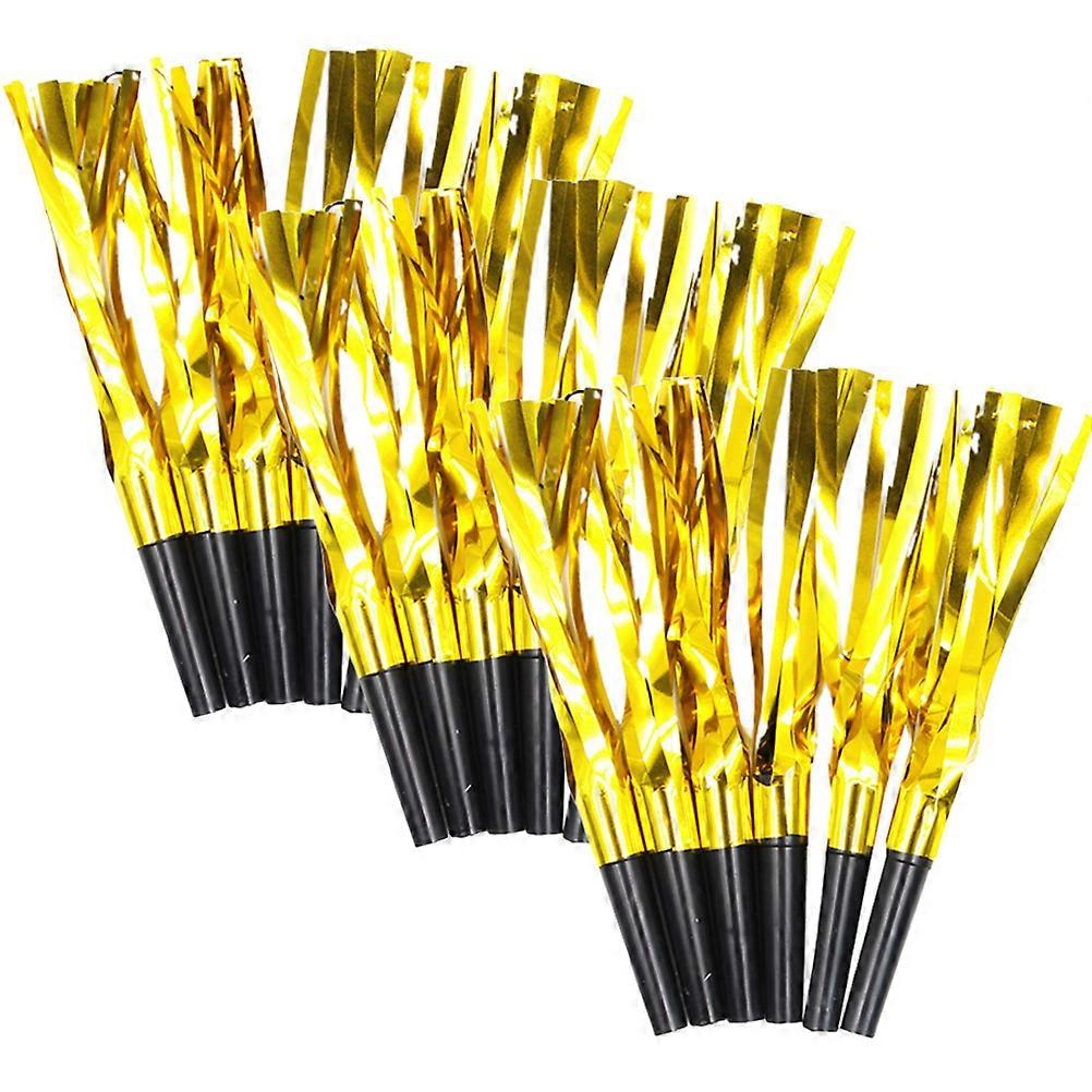 Musical Whistles Tassel Noise Makers for Party 90Pcs Funny Whistle Toys Golden