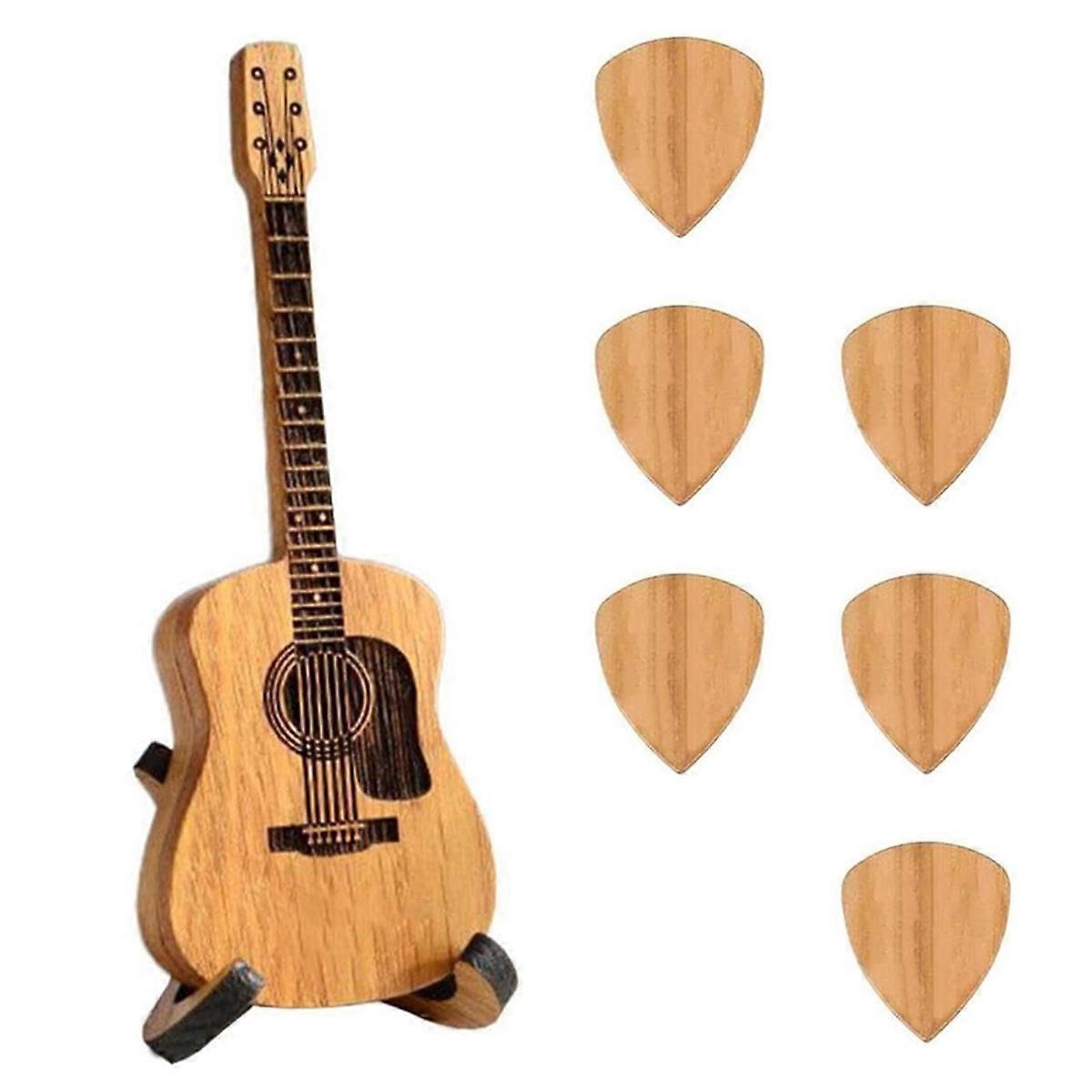 Wooden Guitar Pick Box with Stand - Mini Storage Box