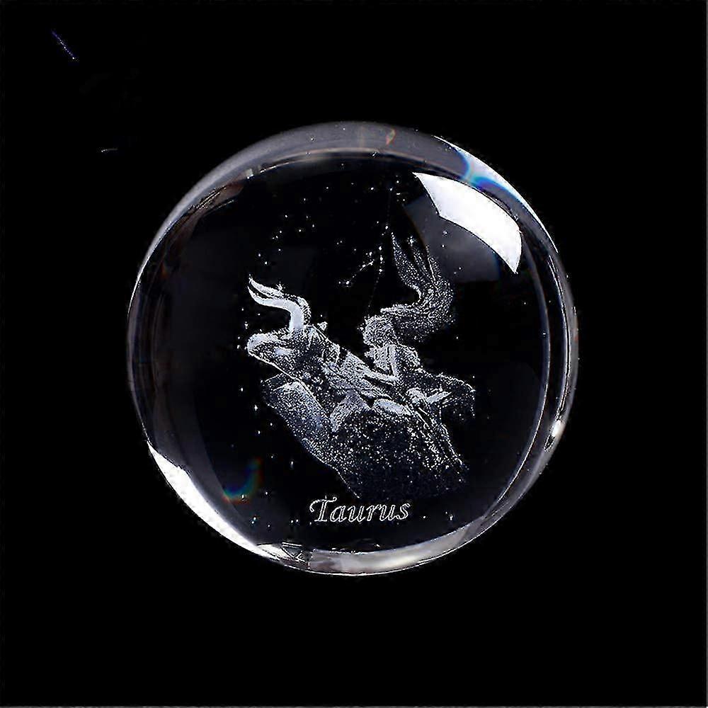 Laser Engraved 3D Zodiac Crystal Ball, 60mm Sagittarius Design for Home Decor and Gifting