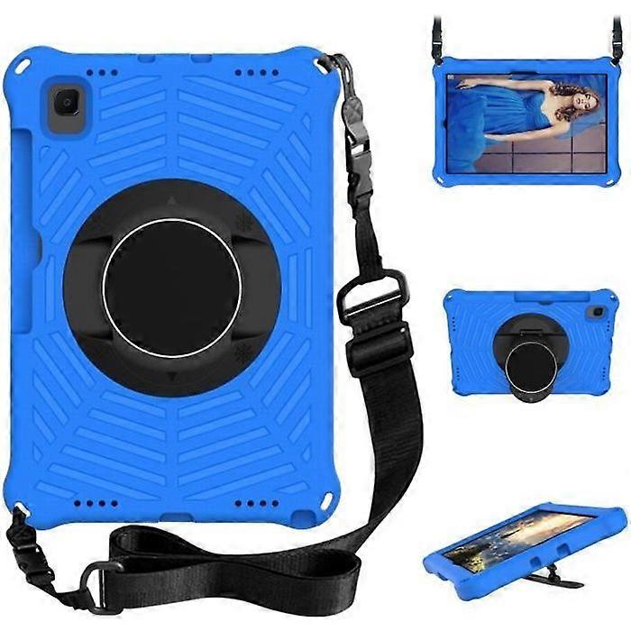 Samsung Galaxy Tab A7 (SM-T500/T505) 10.4" Tablet Case Cover with 360 Rotating Stand, Shoulder Strap, Handle, Blue