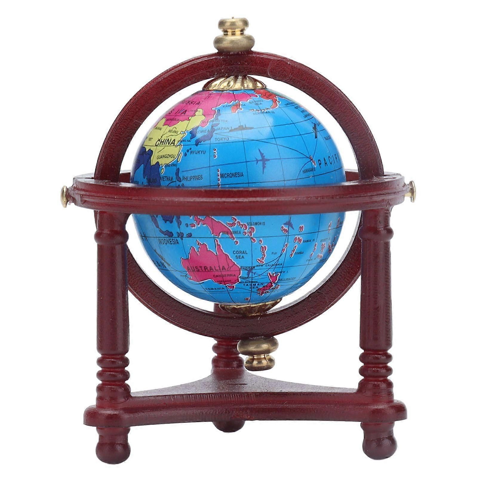 Dollhouse Globe Model Educational Simulation1:12 Miniature World Globe Accessory with Stand