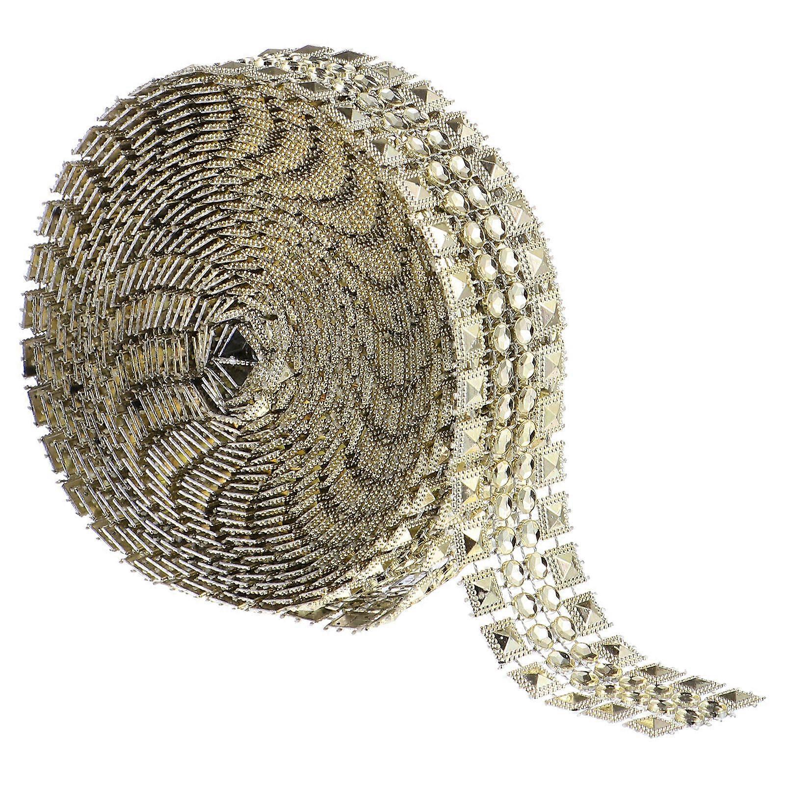 Rhinestones Ribbon Pointed Decorative Ribbon for Decoration 1 Roll