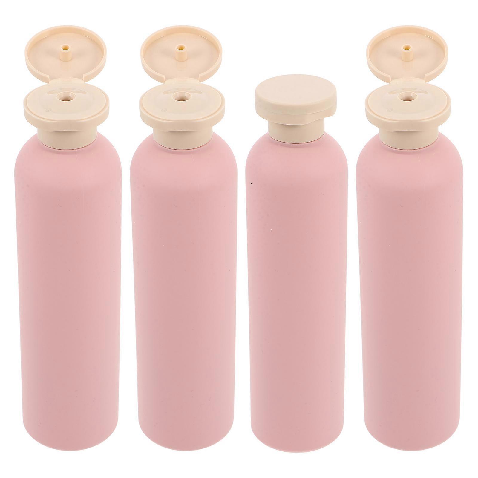 Reusable Shampoo and Conditioner Bottles for Storage 4Pcs Pink Pe Plastic