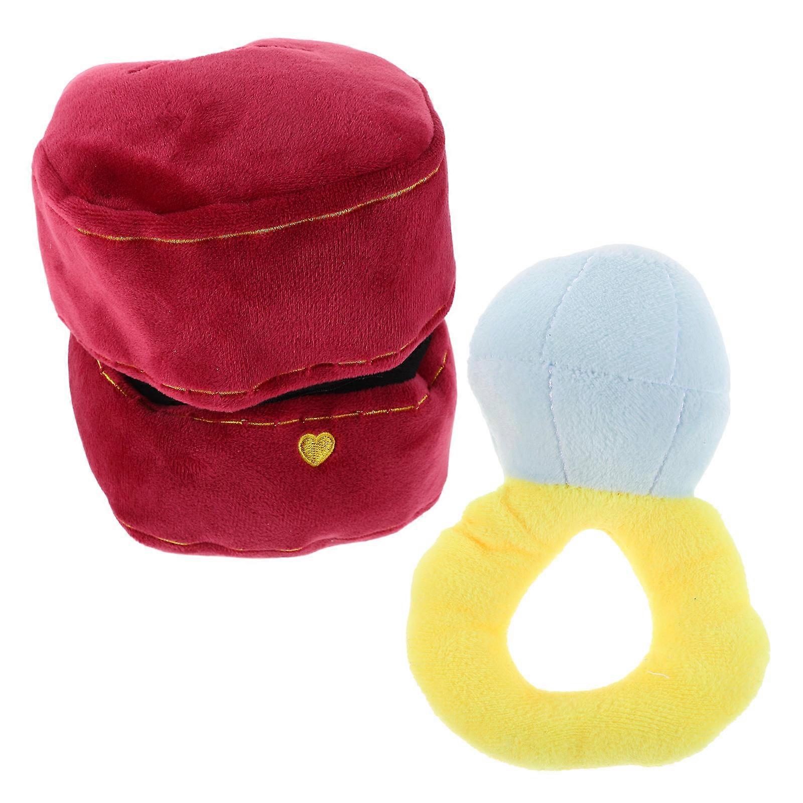 Creative Plush Ring Toy for Girlfriend Symbolizing Love 2Pcs Set