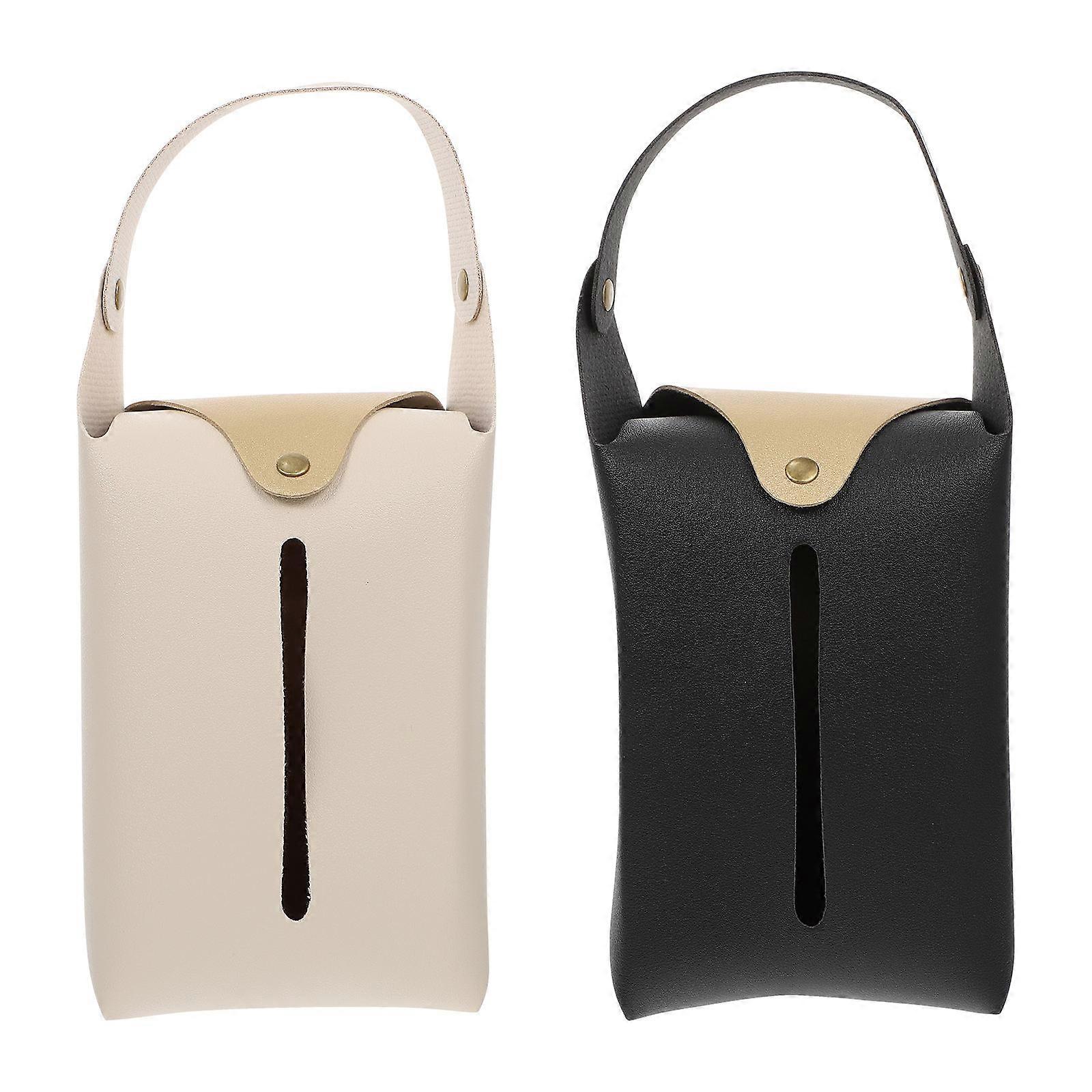 Tissue Holder PU Napkin Box for Storage 4Pcs Creative Handheld Tissue Bags