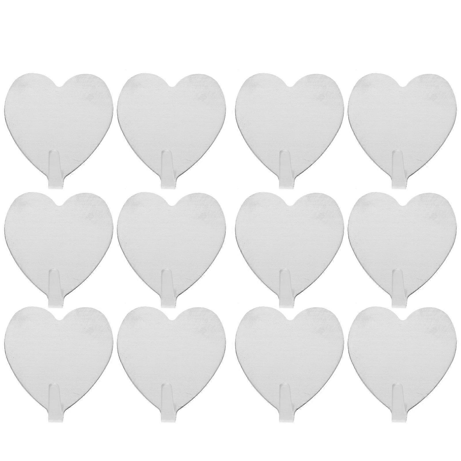 Traceless Hanger for Bathroom Iron Heart Shaped Hooks for 36Pcs Set