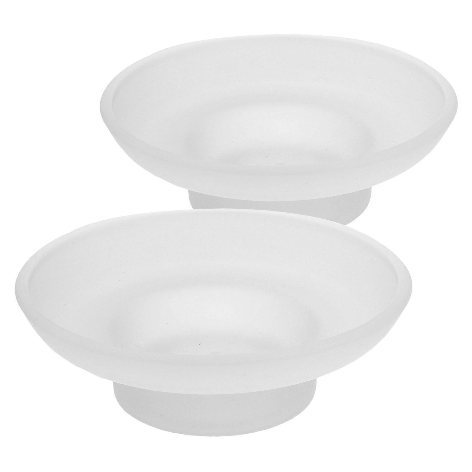 6Pcs Bathroom Soap Holder Glass Dish for Bar Soap Self Draining Feature