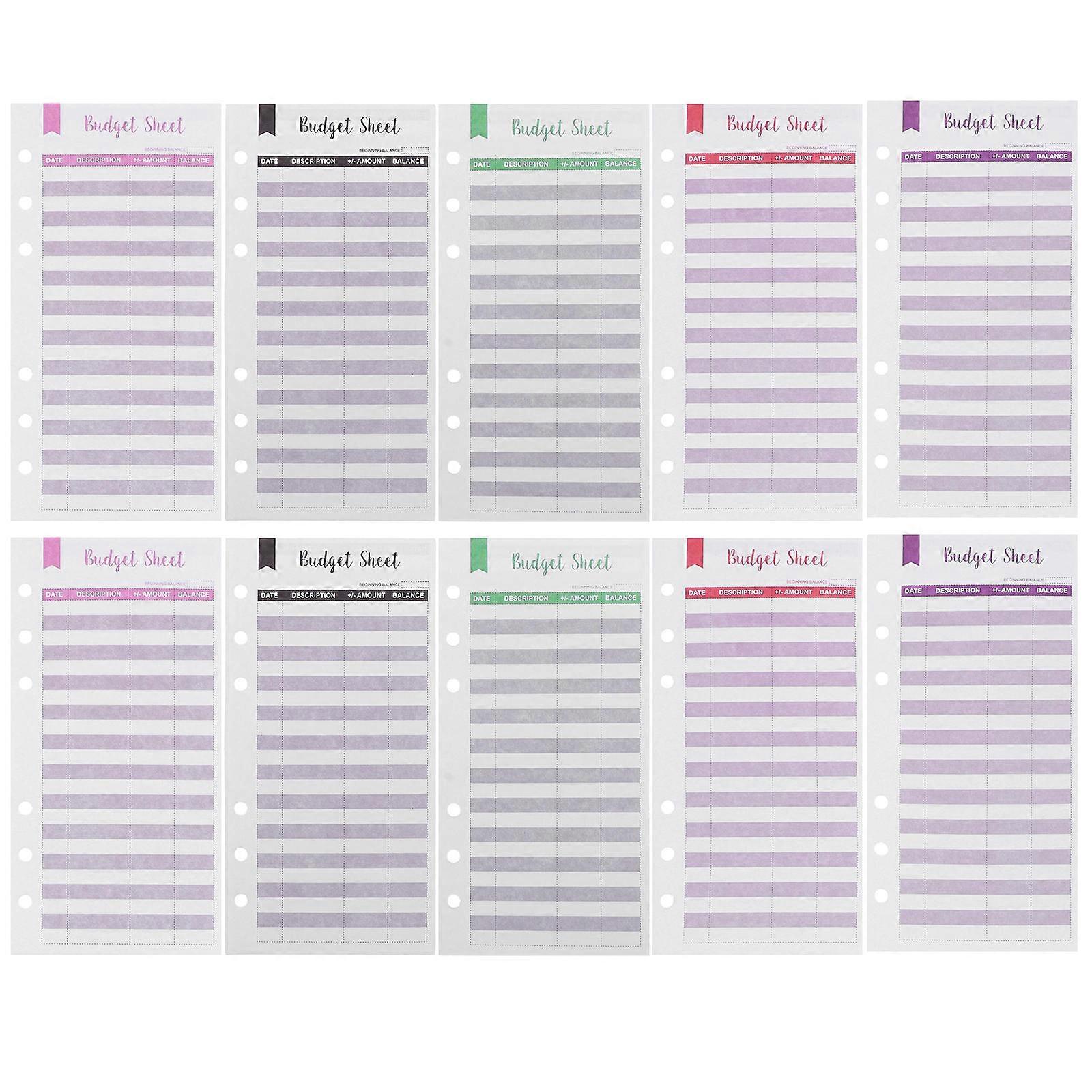 Expense Tracker Budget Sheets For Home Use And Office Use 6.68X3.30X0.04in Assorted Color Punched Hole Design For Expense Tracking 144 Sheets