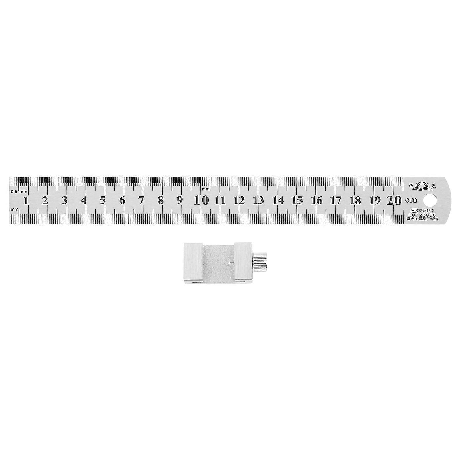Metal Ruler Stainless Steel Ruler with Positioning Block for Architects 2Sets