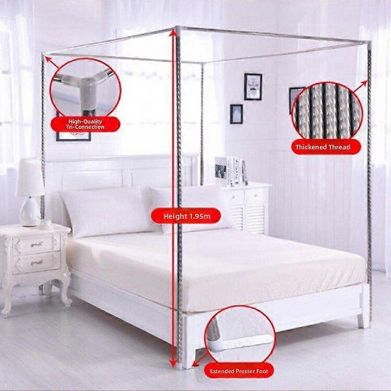 Stainl Steel Stand Mosquito Net Bedroom Floor Model Thiened Single Purchase Tee-way Accories Full Set for Home Use