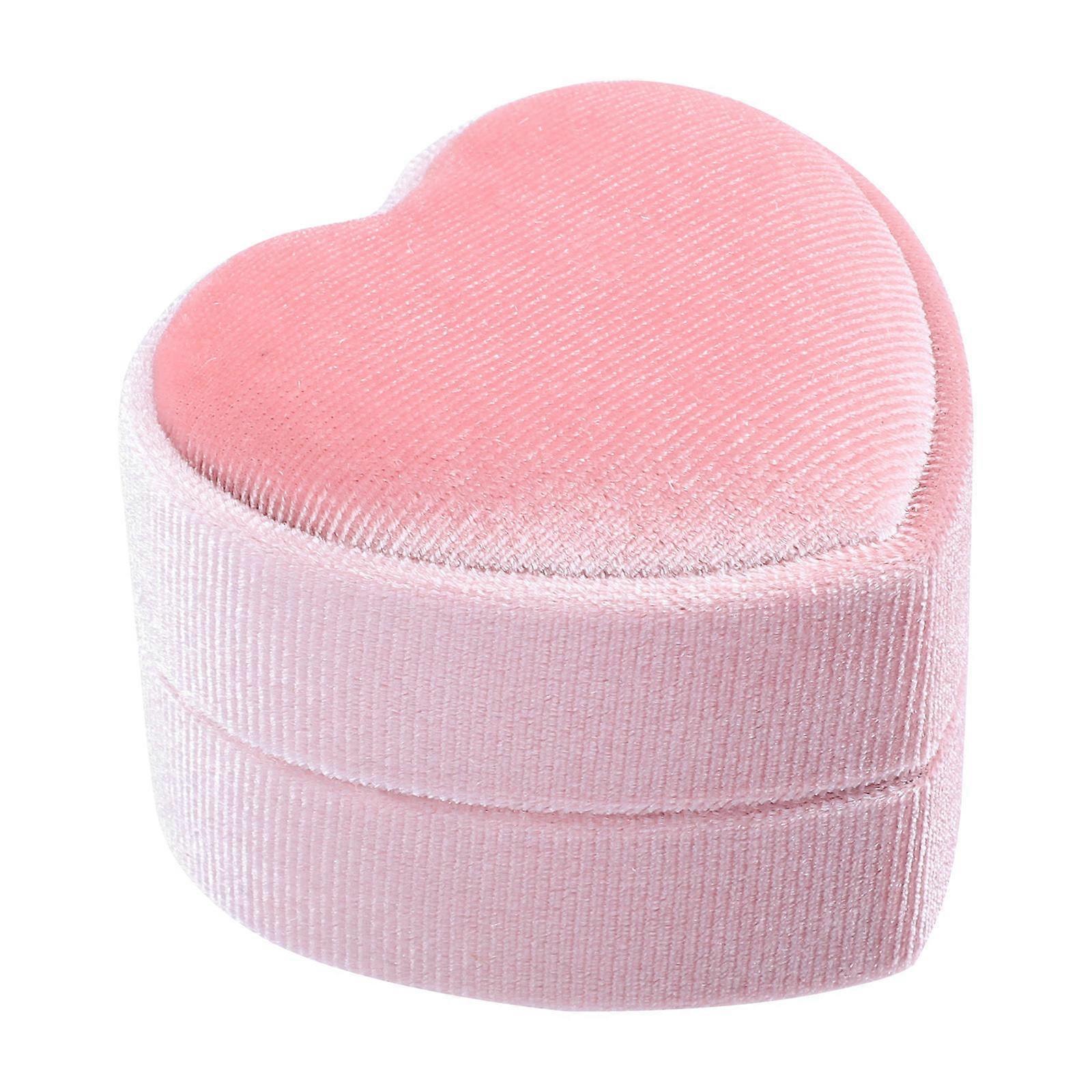 Valentine Ring Case Pink Corduroy Ring Case for Wedding Rings
