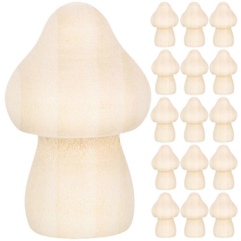 DIY Graffiti Modeling 240Pcs Khaki Wood Mushroom for Decoration with Creativity
