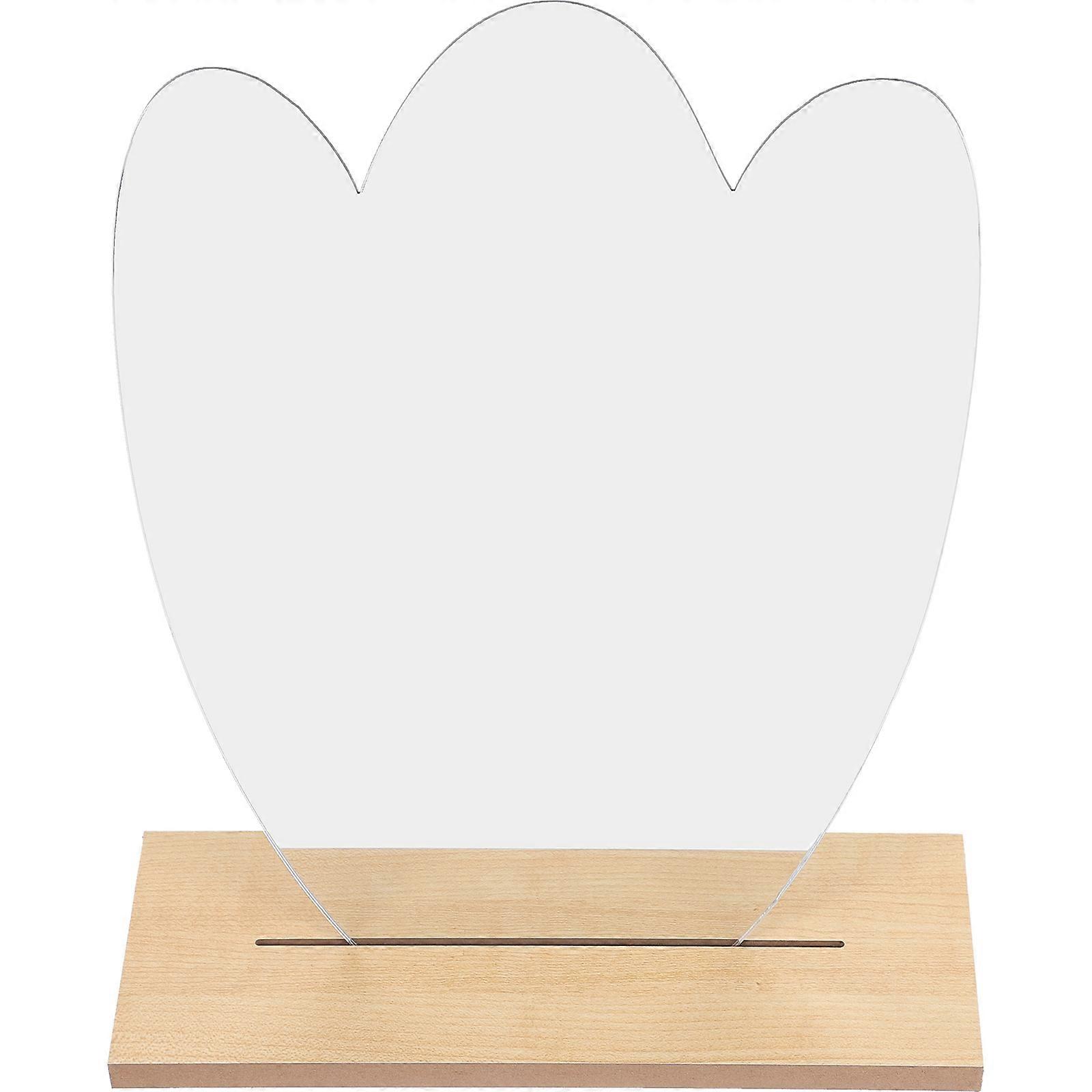 Make Up Mirror On Stand Irregular Mirror With Base For Bedroom Simple Design Wood Material Makeup Reflection 1Set