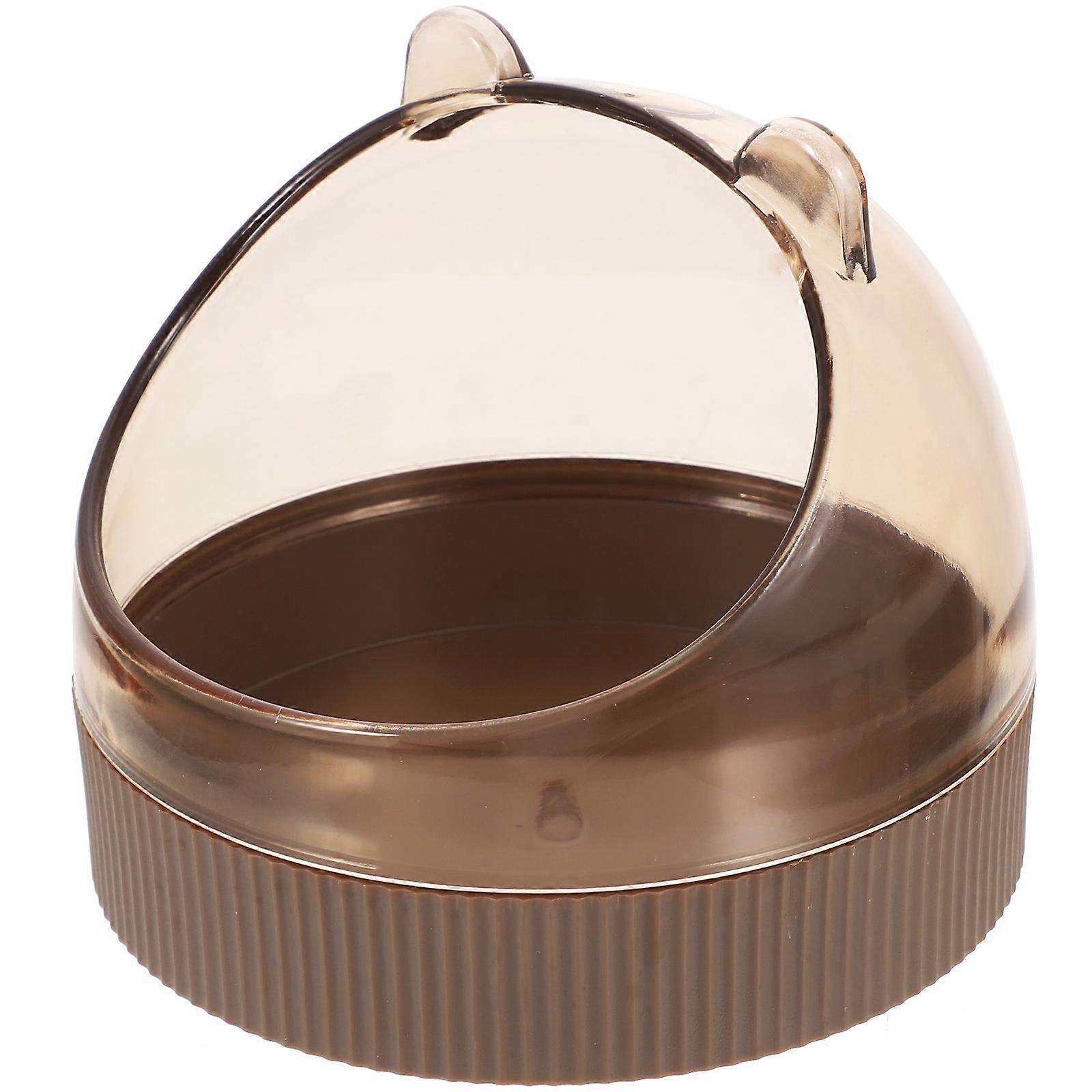 Hanging Rat Bowls 2Pcs Ideal For Hamster Feeding Light Brown Rectangular Shape Food Storage