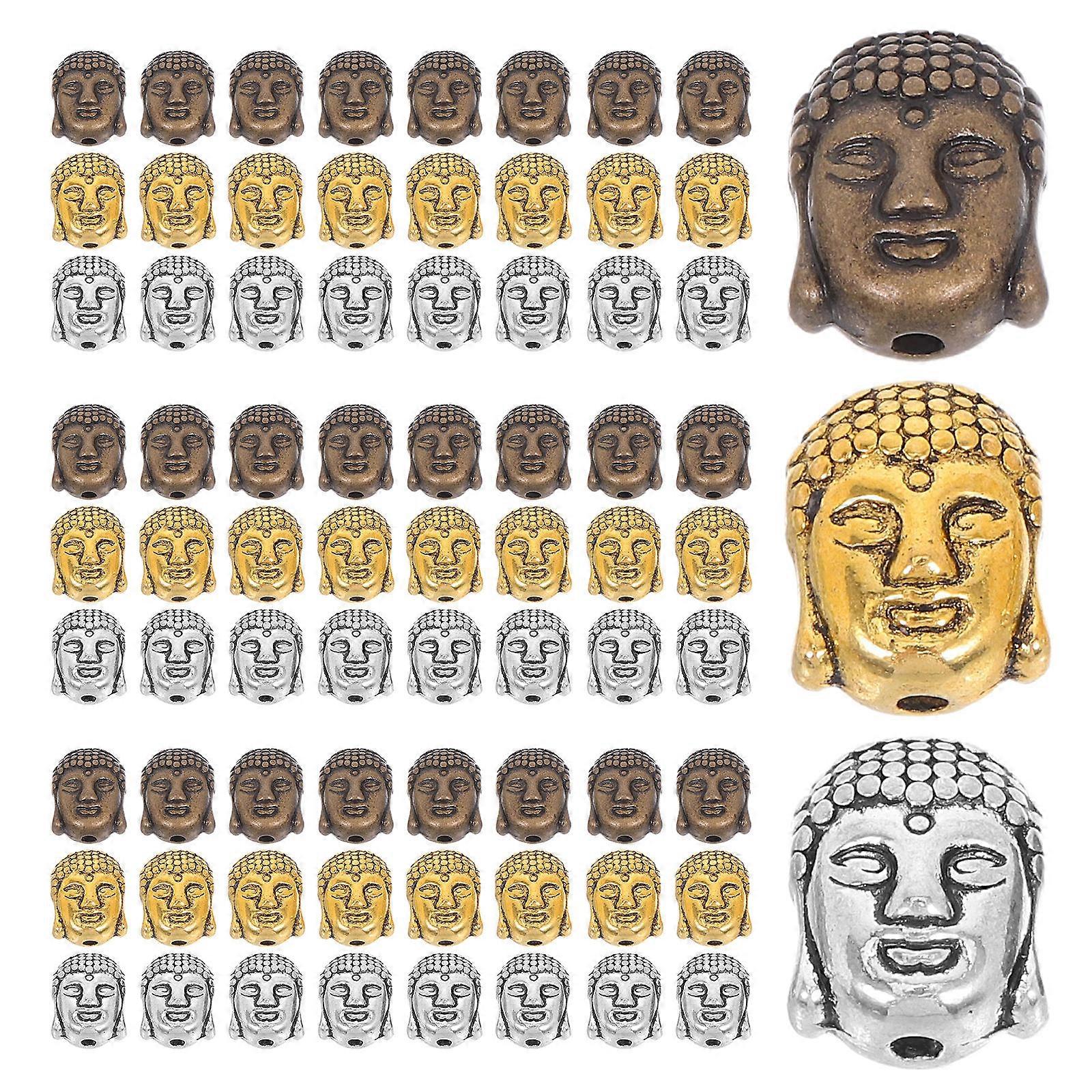 Double-Sided Buddha Head Beads Alloy Material for Bracelet Making 300Pcs
