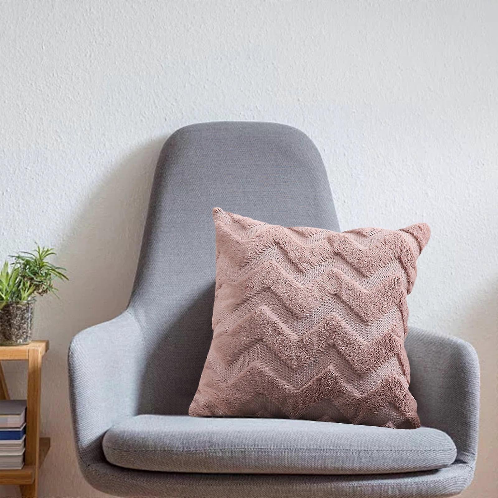 Clearance! iZZZHH 18x18in Stripe Christmas Pillows, Compatible with Winter Holiday Decor, Snowflake Plush Pillowcase for Couch