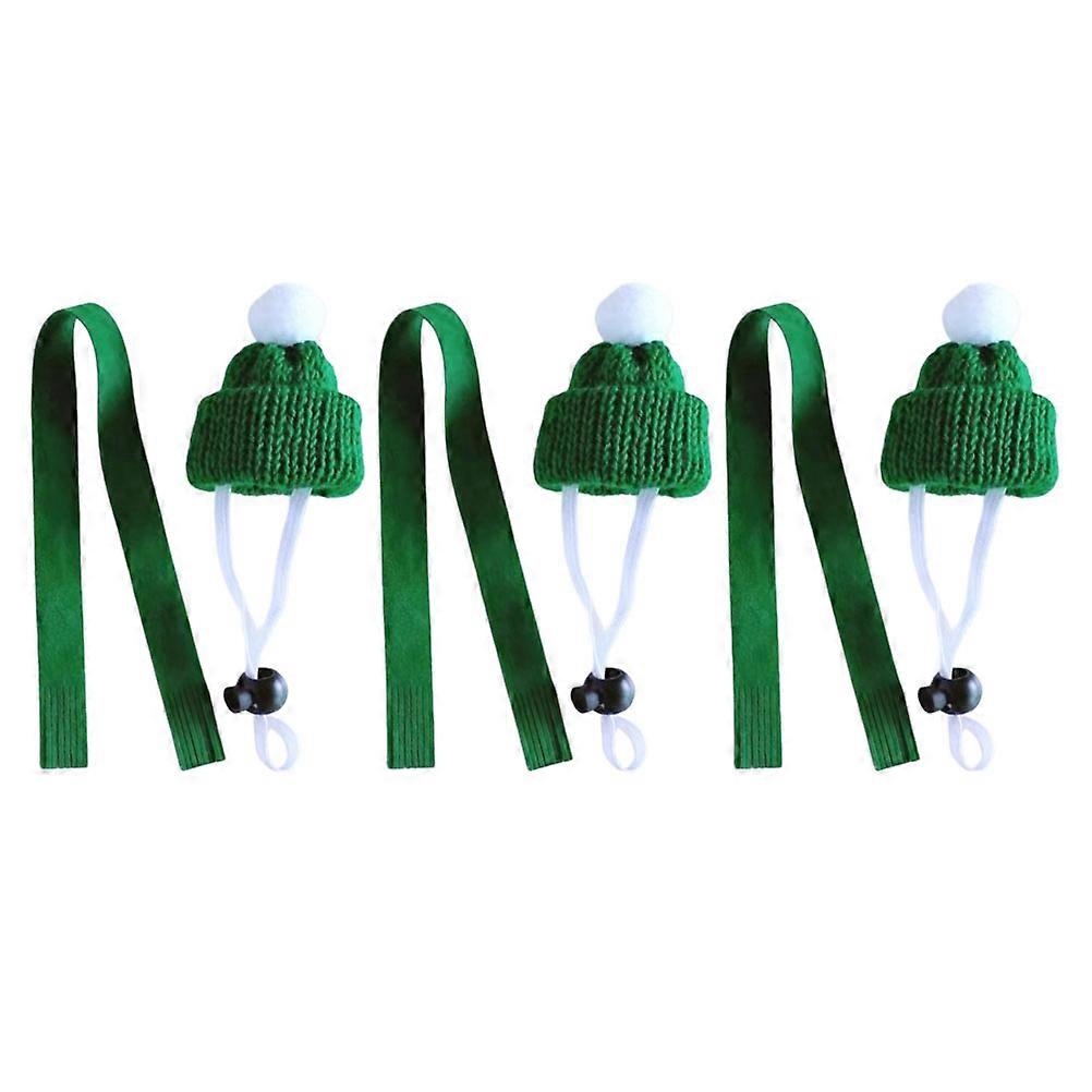 Guinea Pig Decorative Hat Knitted Hamster Hat for Decor 2Sets Green