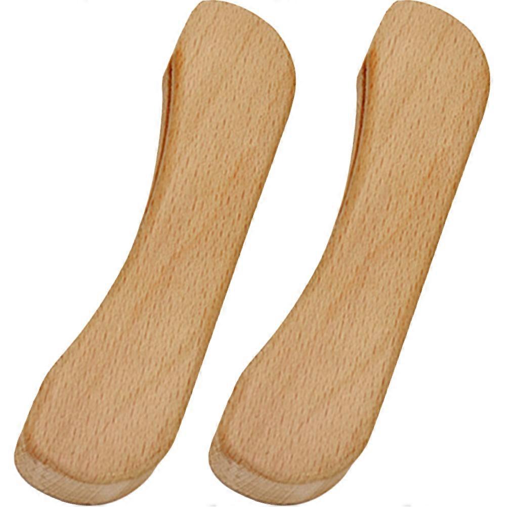 Pan Handle Cover Wooden for Anti-Scald Use 4Pcs Thick Pan Handle Sleeves Beige