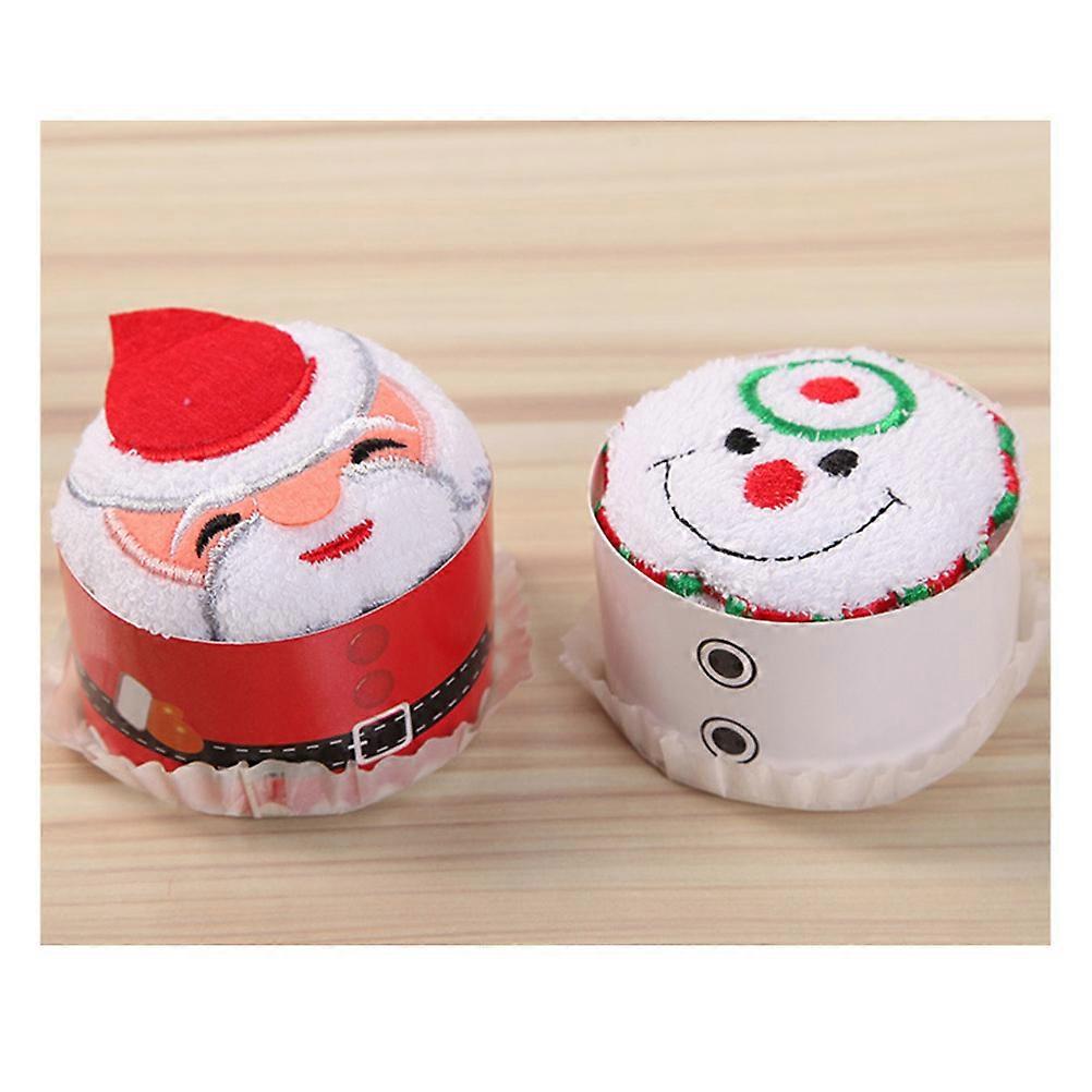 Christmas Cake Towel Cotton Towels for Cleaning Use 2Pcs Set