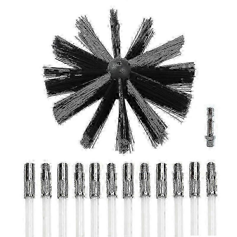 100mm Rotary Chimney Brush with Flexible Long Handle for Fireplace Pipe Cleaning