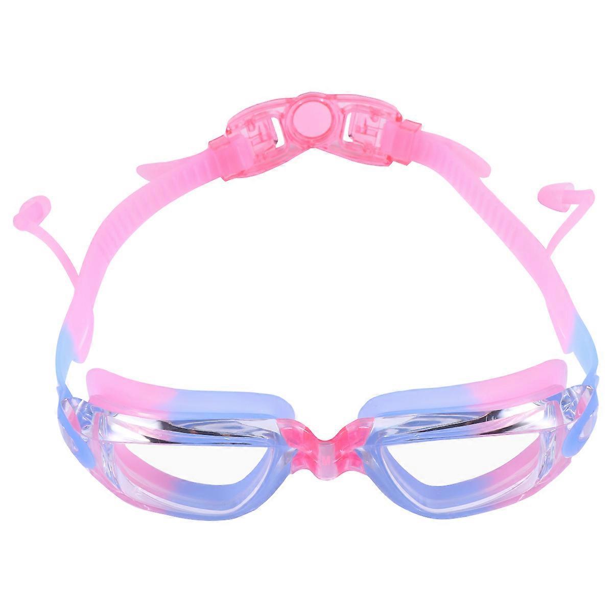 Pink Waterproof Swim Goggles Anti-Fog Lens For Children Underwater Set
