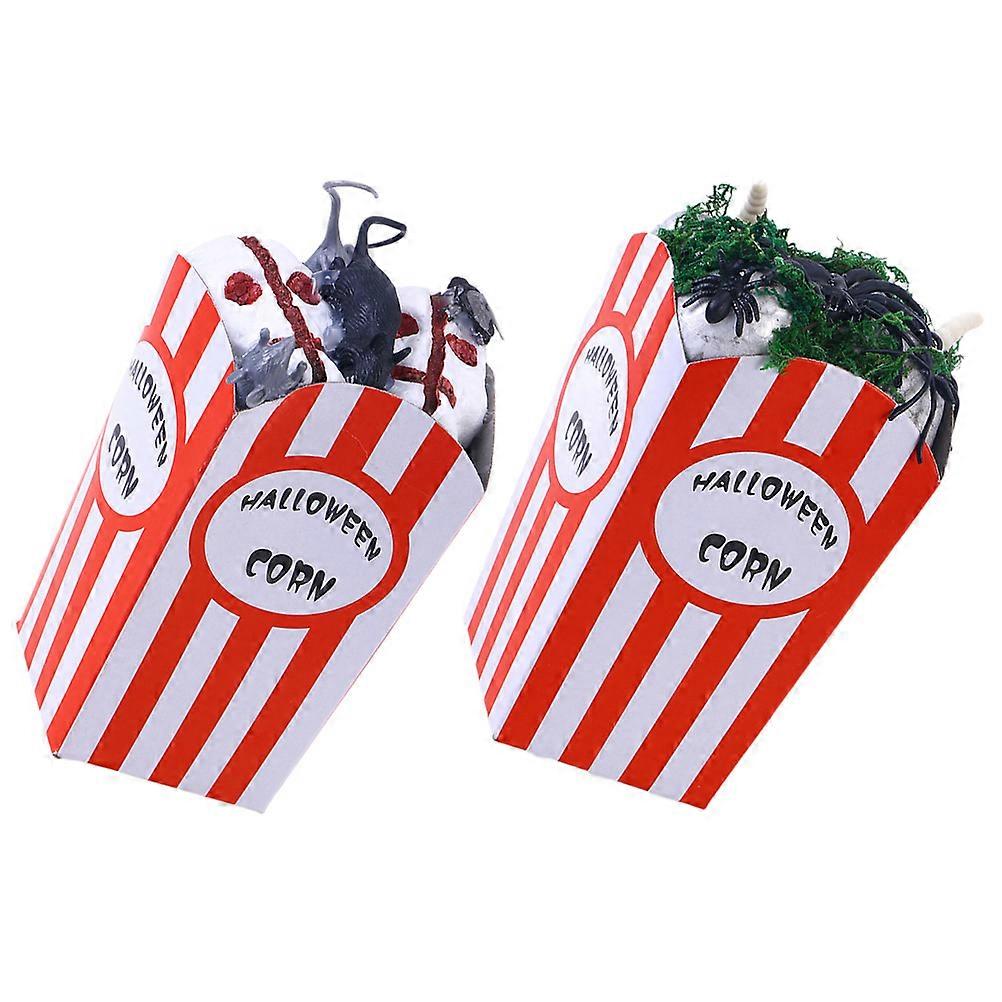 Popcorn Decorations Halloween Props for Party Scene 4Pcs Set