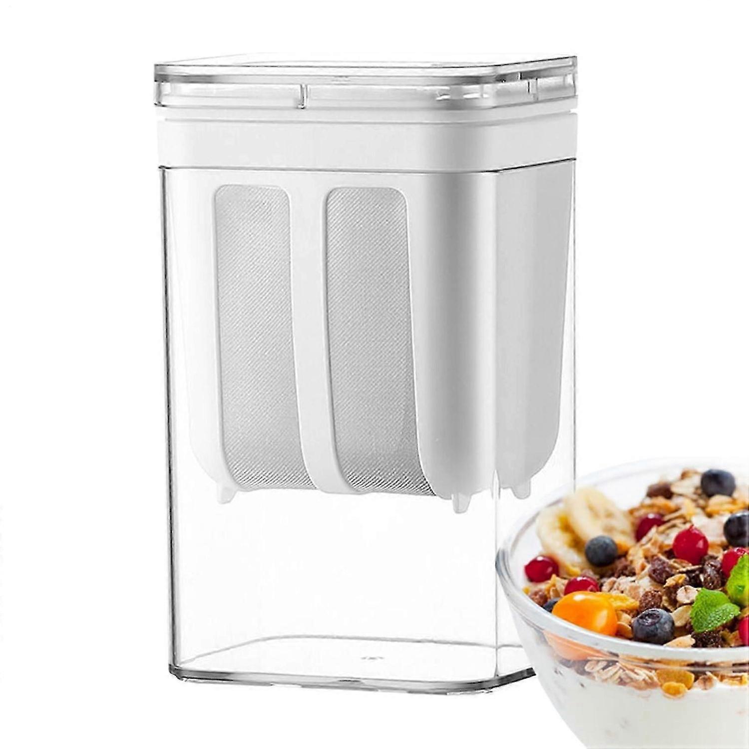 Stainless Steel Yogurt Strainer 1800ml Capacity Fine Mesh Labneh Cheese Maker Whey Separator