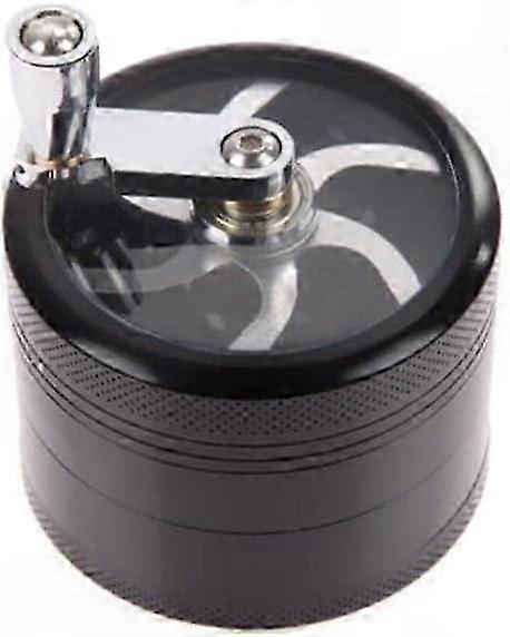 1.5 Inch Manual Spice Grinder with Handle for Crushing and Cracking Seasonings (Black)
