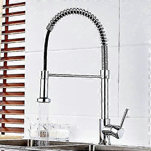 Faucet Pull Out Kitchen Sink Deck Mounted Single Hole Chrome Finish Mixer Tap