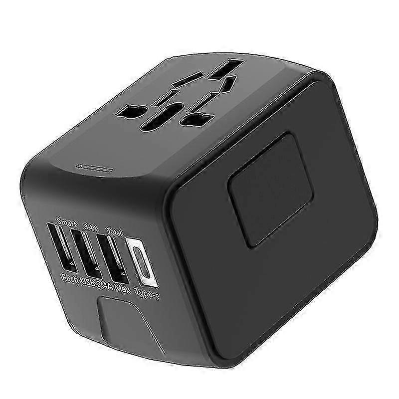 International Power Adapter With Usb Ports And Type-c Socket For Travel
