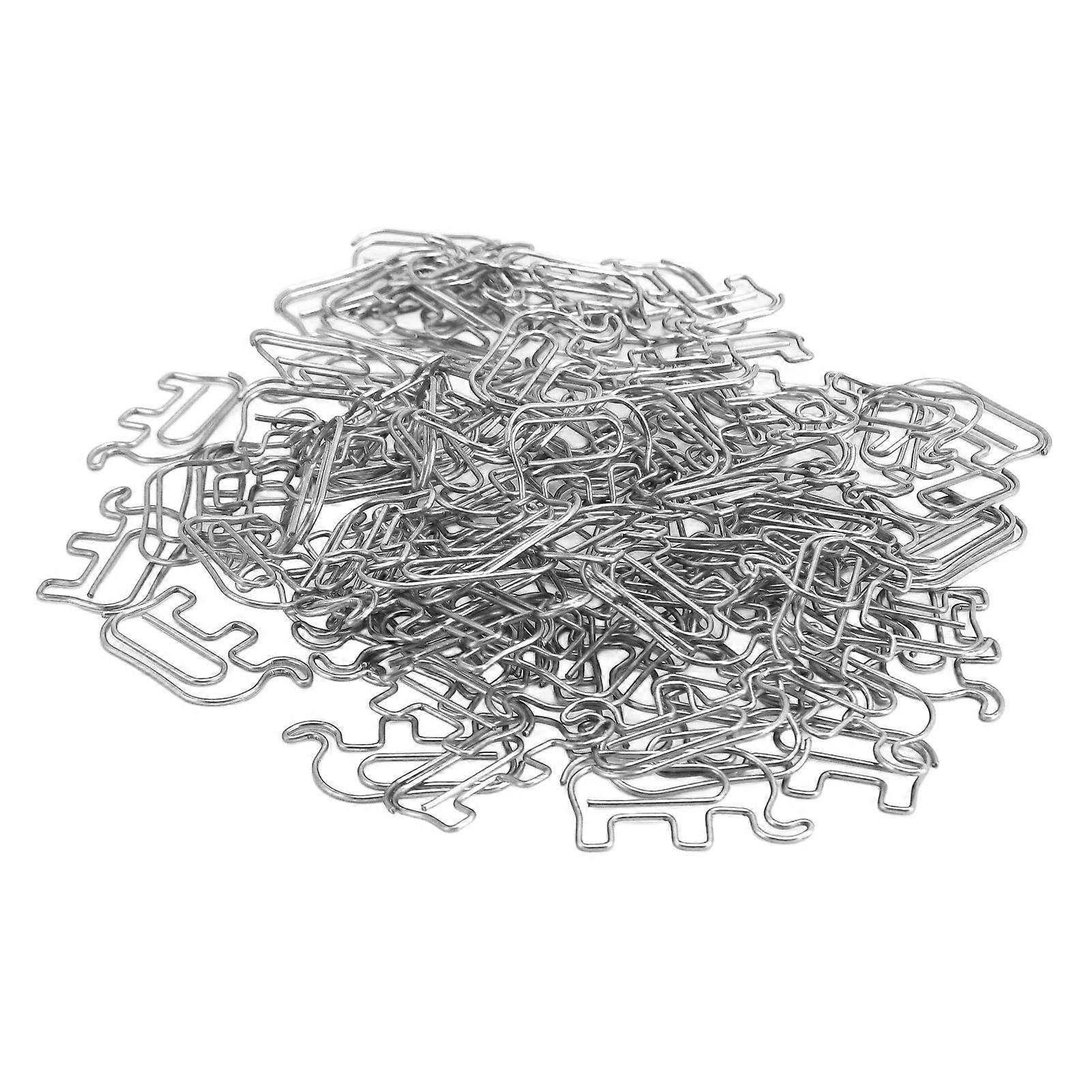 100pcs אטב נייר חמוד בצורת פיל קליפ נייר נירוסטה עם תיבת אחסון לסימניות תמונה כסף