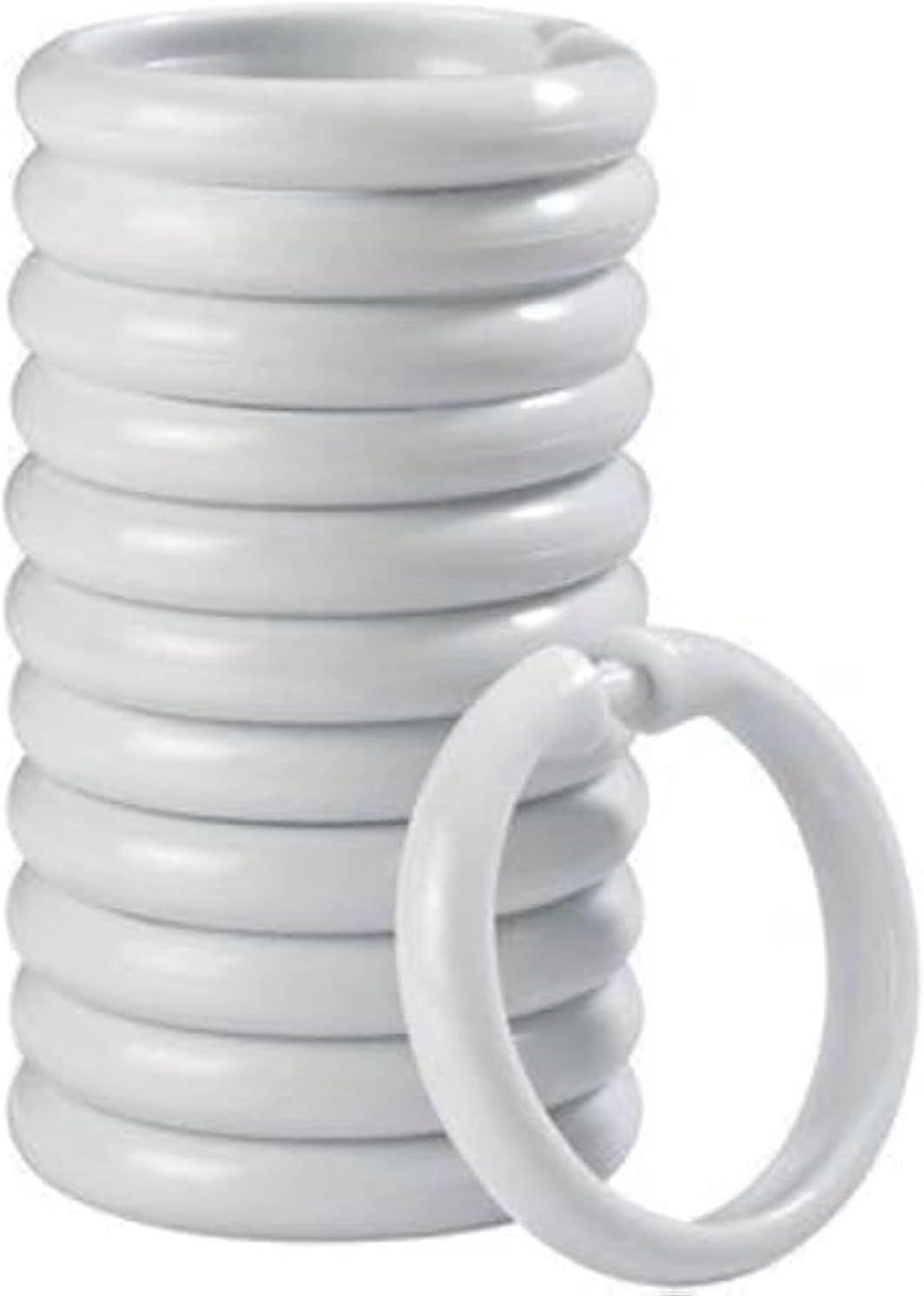 Plastic Curtain Rings - 12 Pack - Click securely in Place