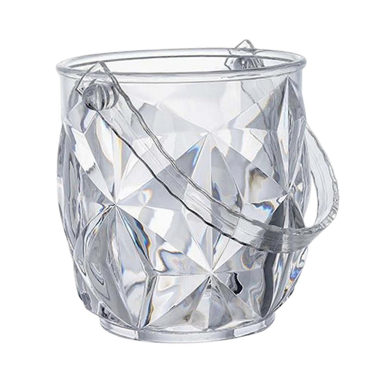 Ice Bucket, Portable Acrylic with Handle for Restaurant Parties Wine Bottle, 1.2L