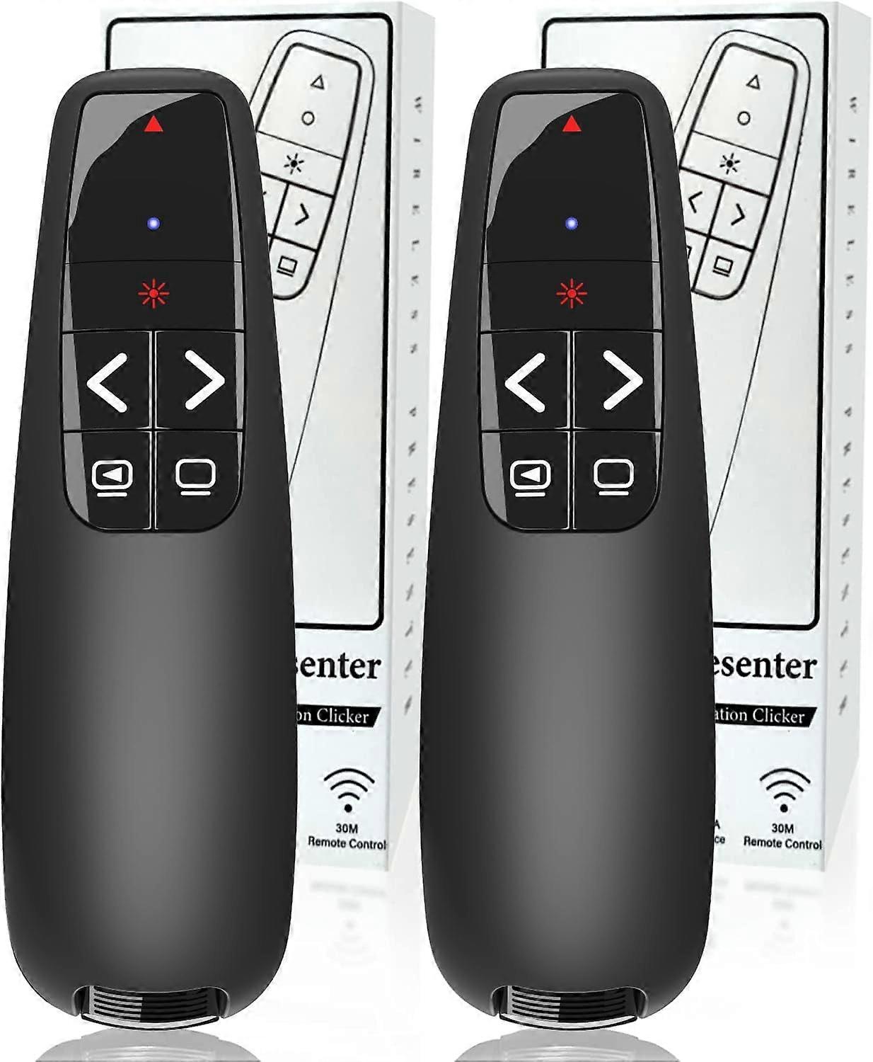 (2 Units) Presenter Remote, Clicker for Laptop PowerPoint Presentations Pointer, RF Computer Clicker