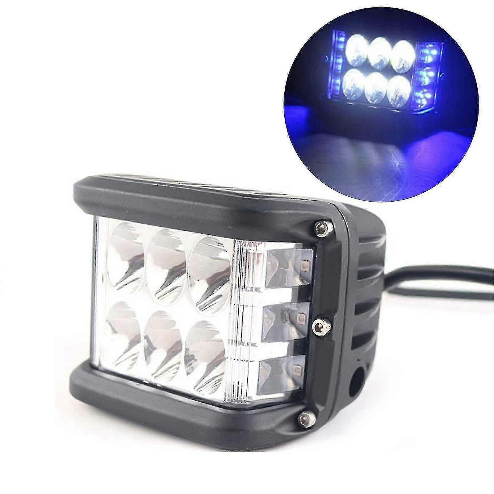 4 Inch LED Work Light Bar Cube, White Amber Strobe Pod for SUV Off-Road