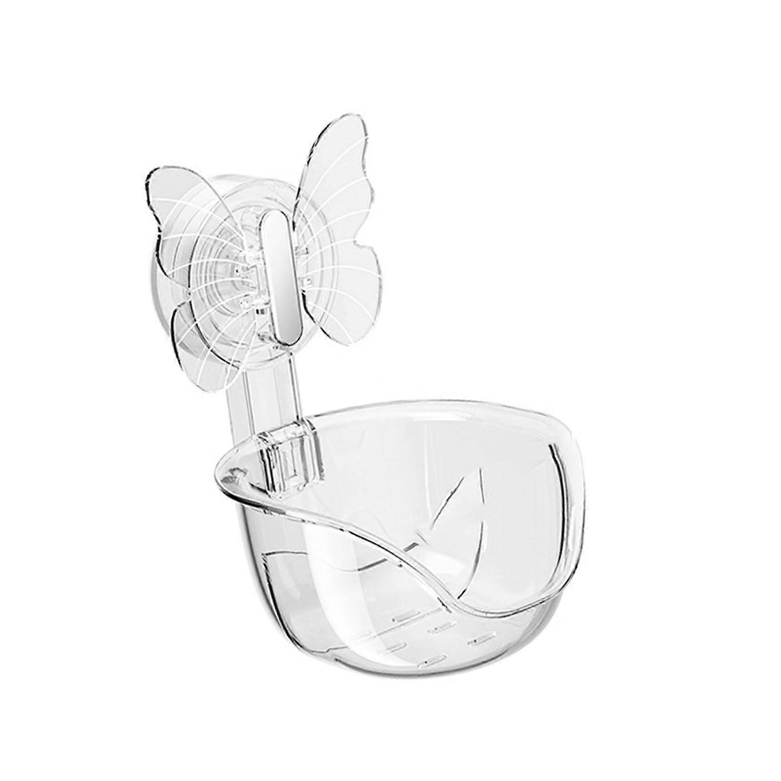 Clear Shower Basket Suction Cup WallMounted Shelf Organizer Removable Bathroom Kitchen Storage Rack