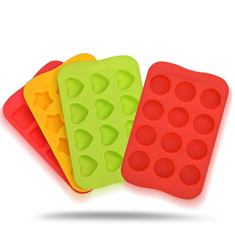 Ice Cube Mold Silicone DIY 12 Cavities for Ice Making Tray Red