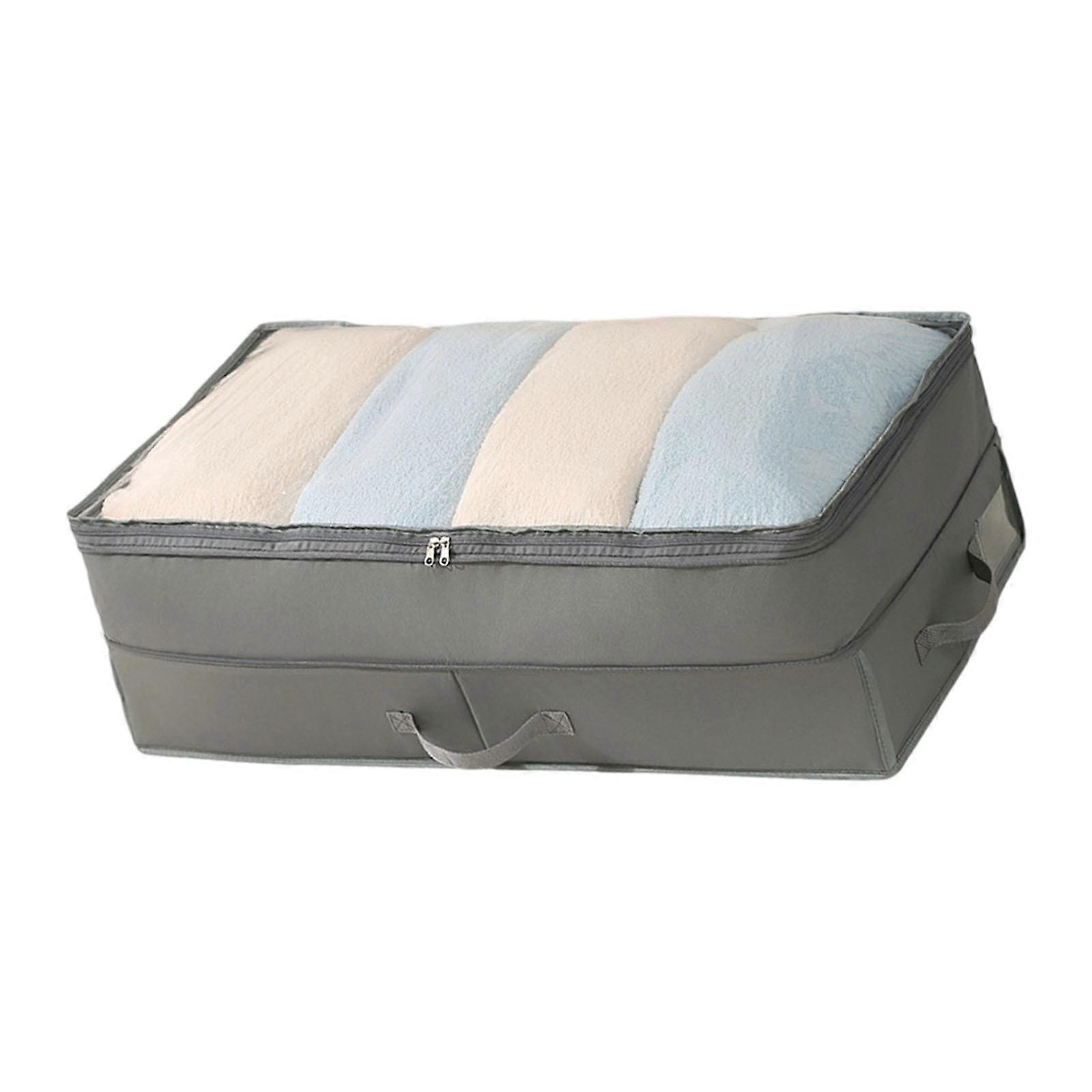 Foldable Fabric Storage Bin For Clothes Blankets Toy Adjustable Size Space Saving Home Organization Supplies  grey