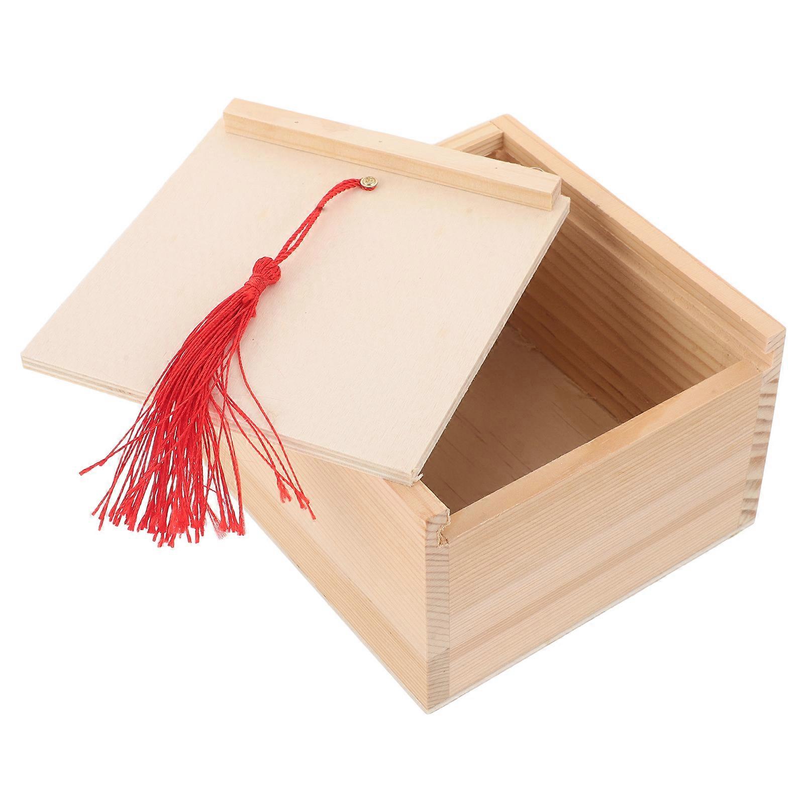 Retro Wooden Storage Box for Small Items 1 Piece with Sliding Cover