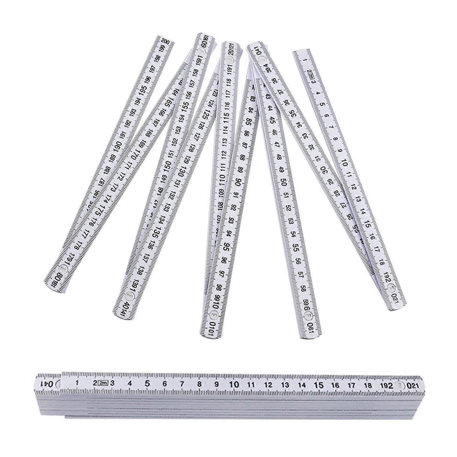 2Pcs Multifunction 2 Meter Foldable Ruler,Small Protable Ruler Clear Marking Home Renovations for Accurate Measurements Multicolor