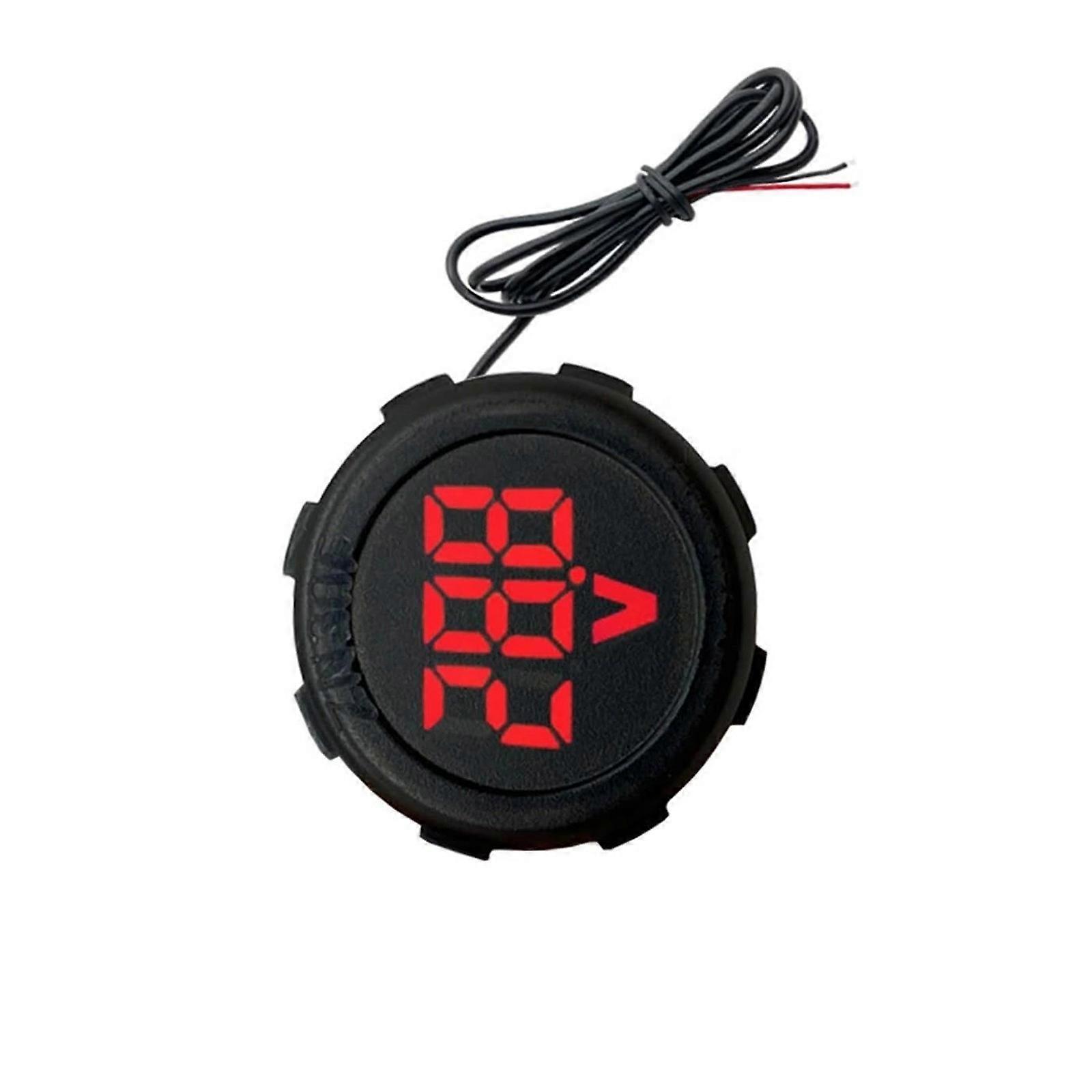 Precise Voltage Testing Tool Round Waterproof Construction 4V to 100V LED Screen For Automotive Equipment Maintenance  Red