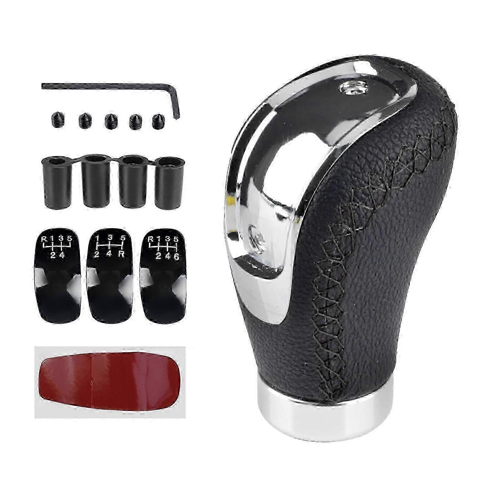 5/6 Speed Universal R PU Leather Gearshift Manual Car Gear Stick Shift Replacement Knob Modified Stick Head Gear Shift Knob
