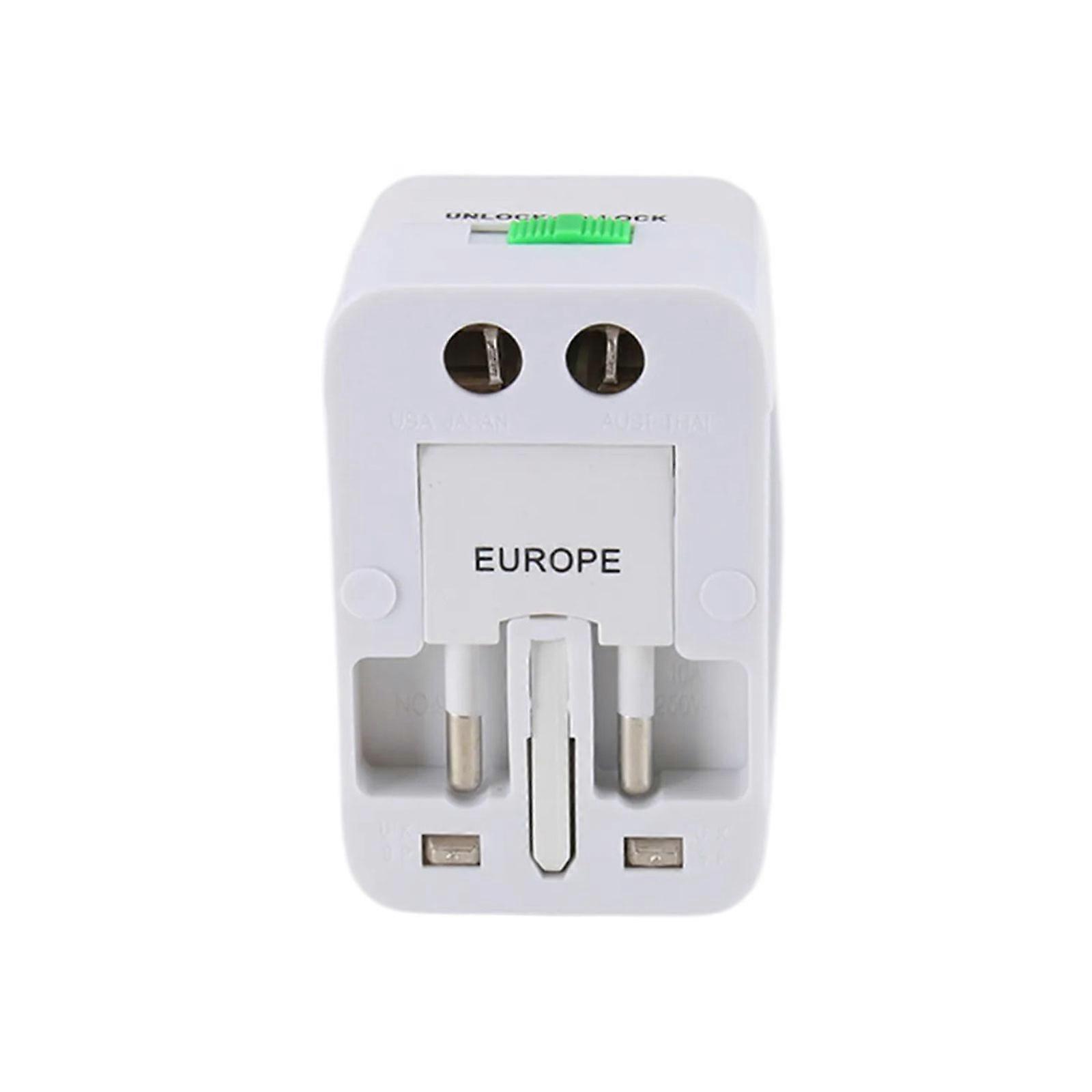 International Travel Adapter Overseas Power Converter with Build In Safety Locking Button Convenient Use Multicolor
