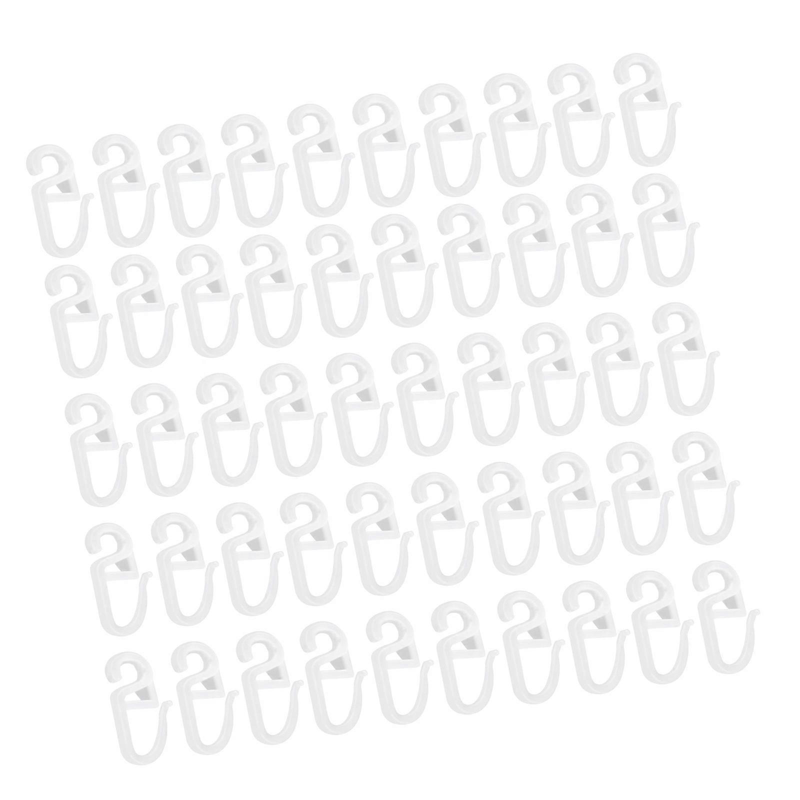 50Pieces S Shape Curtain Track Sliders Hooks for Smooth Drapery Movement Curtain Rails Gliders Hooks Clip Accessories Multicolor