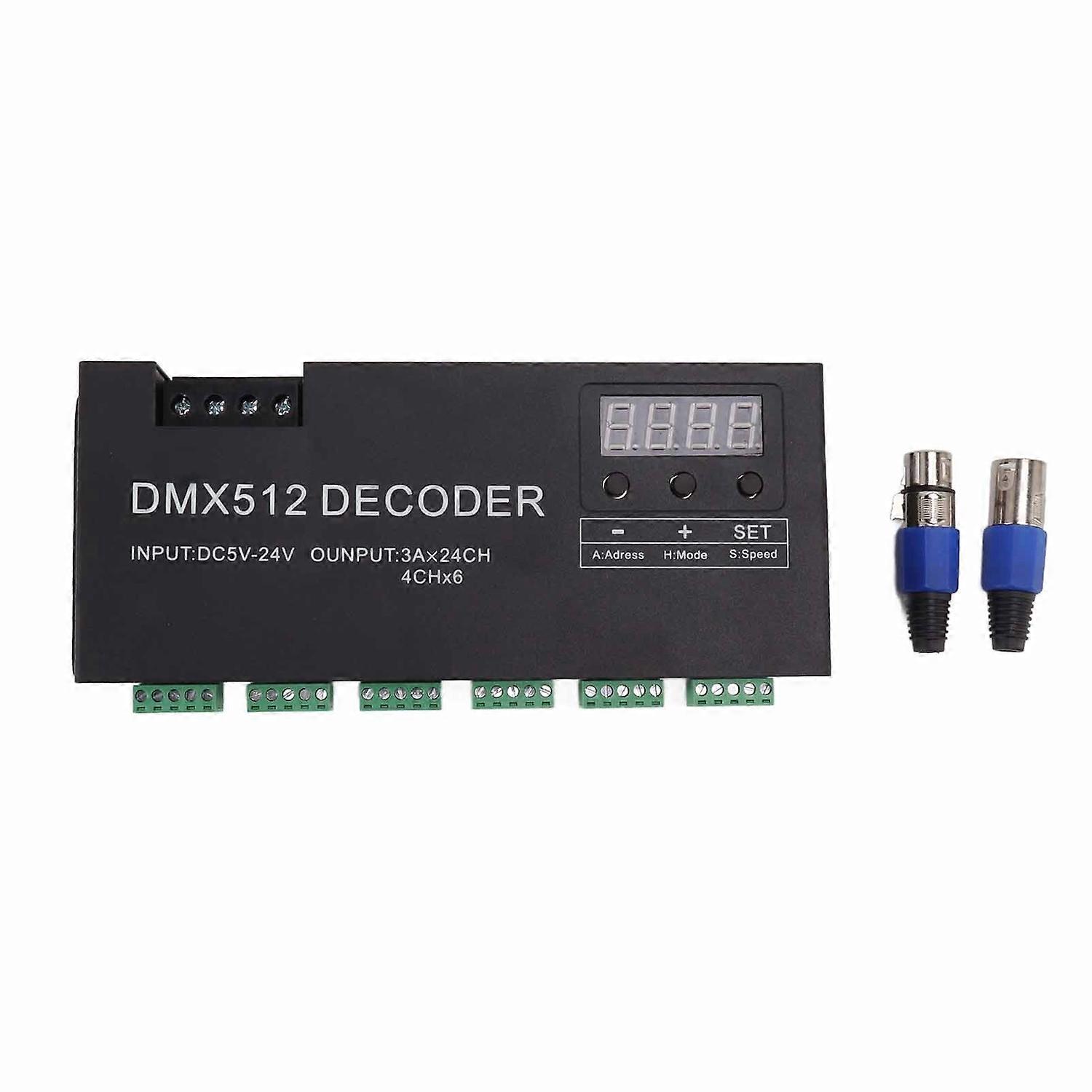 24 Channel Decoder Digital Display RGBW DMX512 Dimming Driver LED Controller for Stage Bar DC5V‑24V